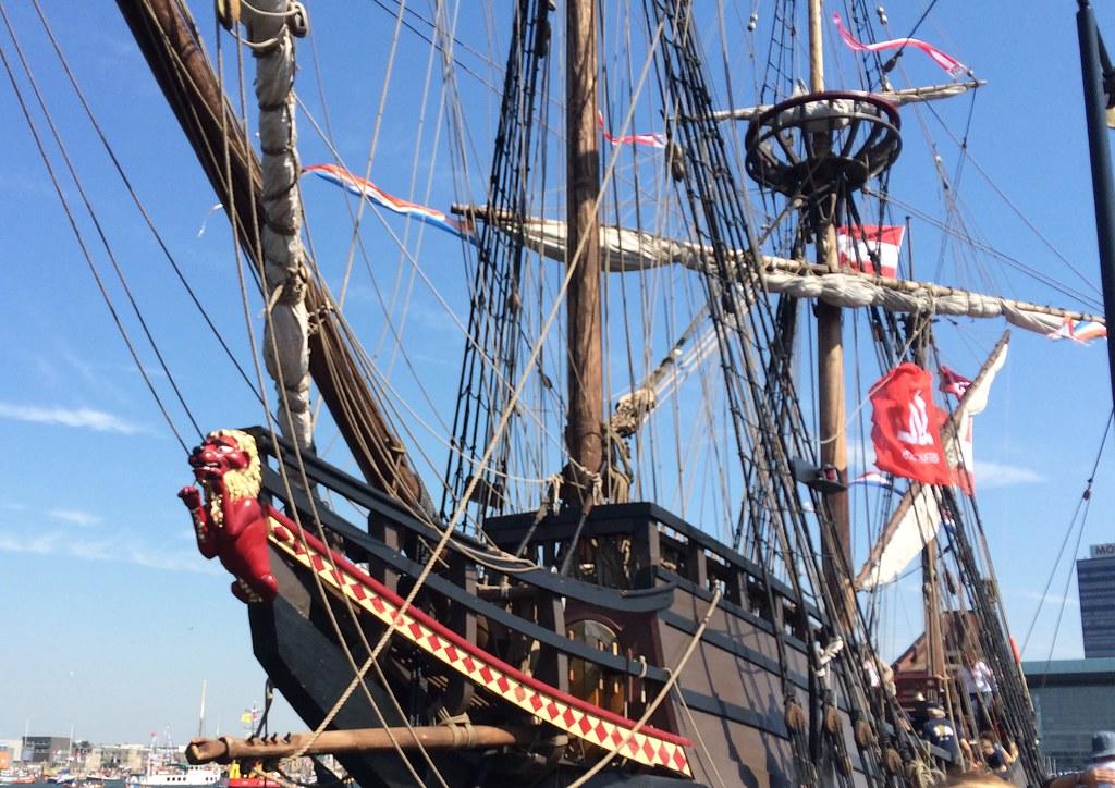 Replica van 'De Halve Maen', Sail Amsterdam, 2015