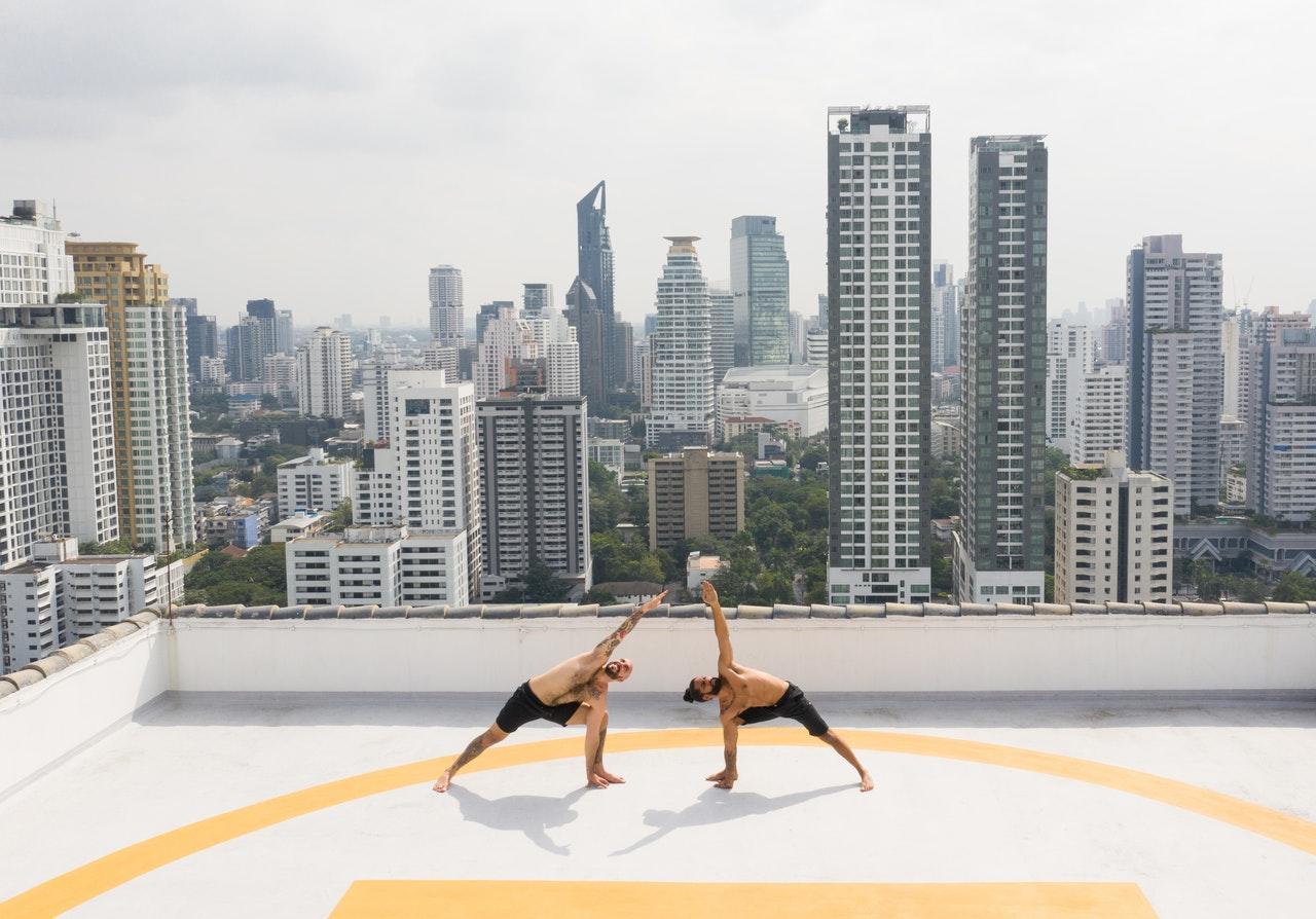 Yoga op het dak