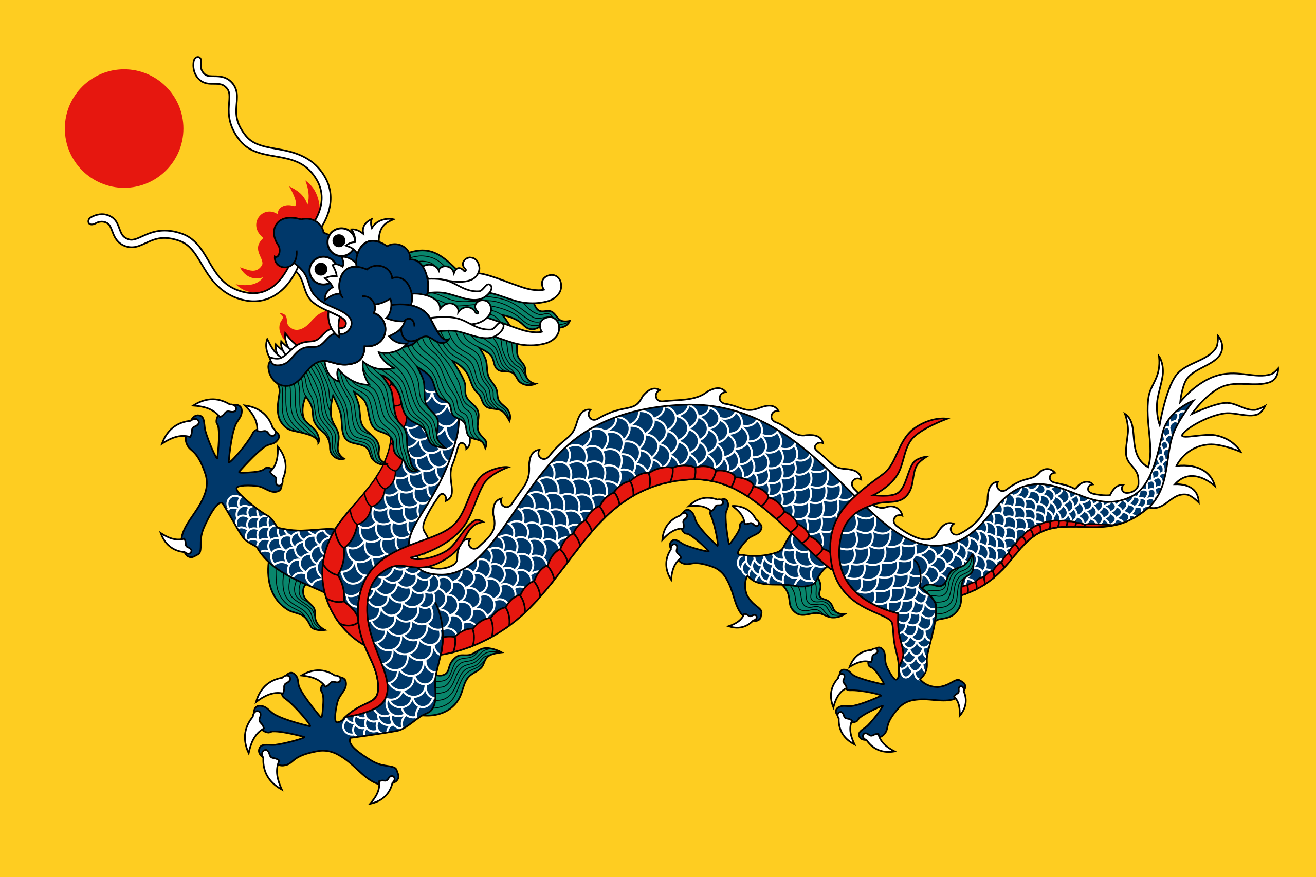 De Chinese vlag van 1889 tot 1912
