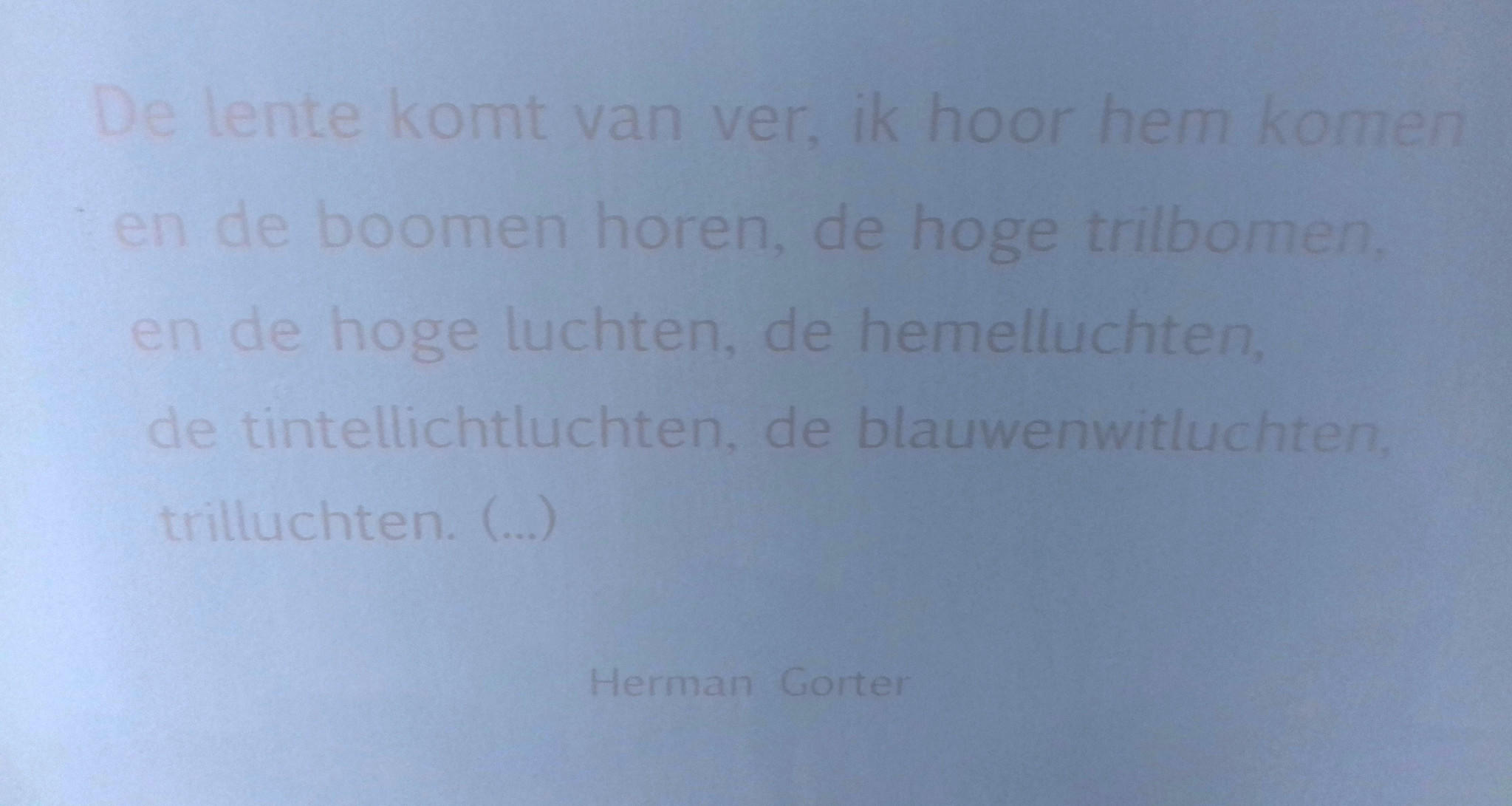 Een Sensitivistisch gedicht van Herman Gorter