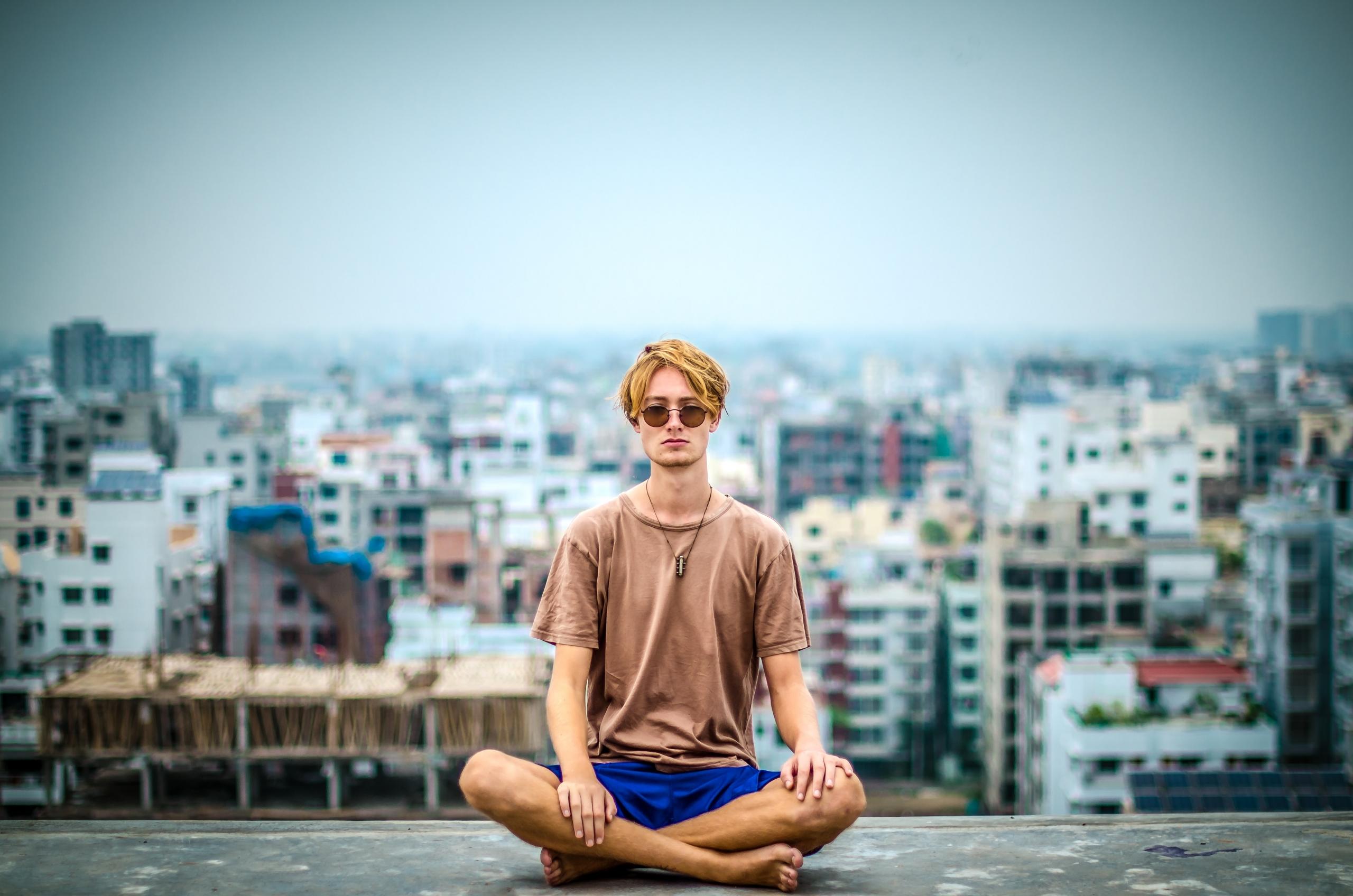 De lotus pose kan overal!
