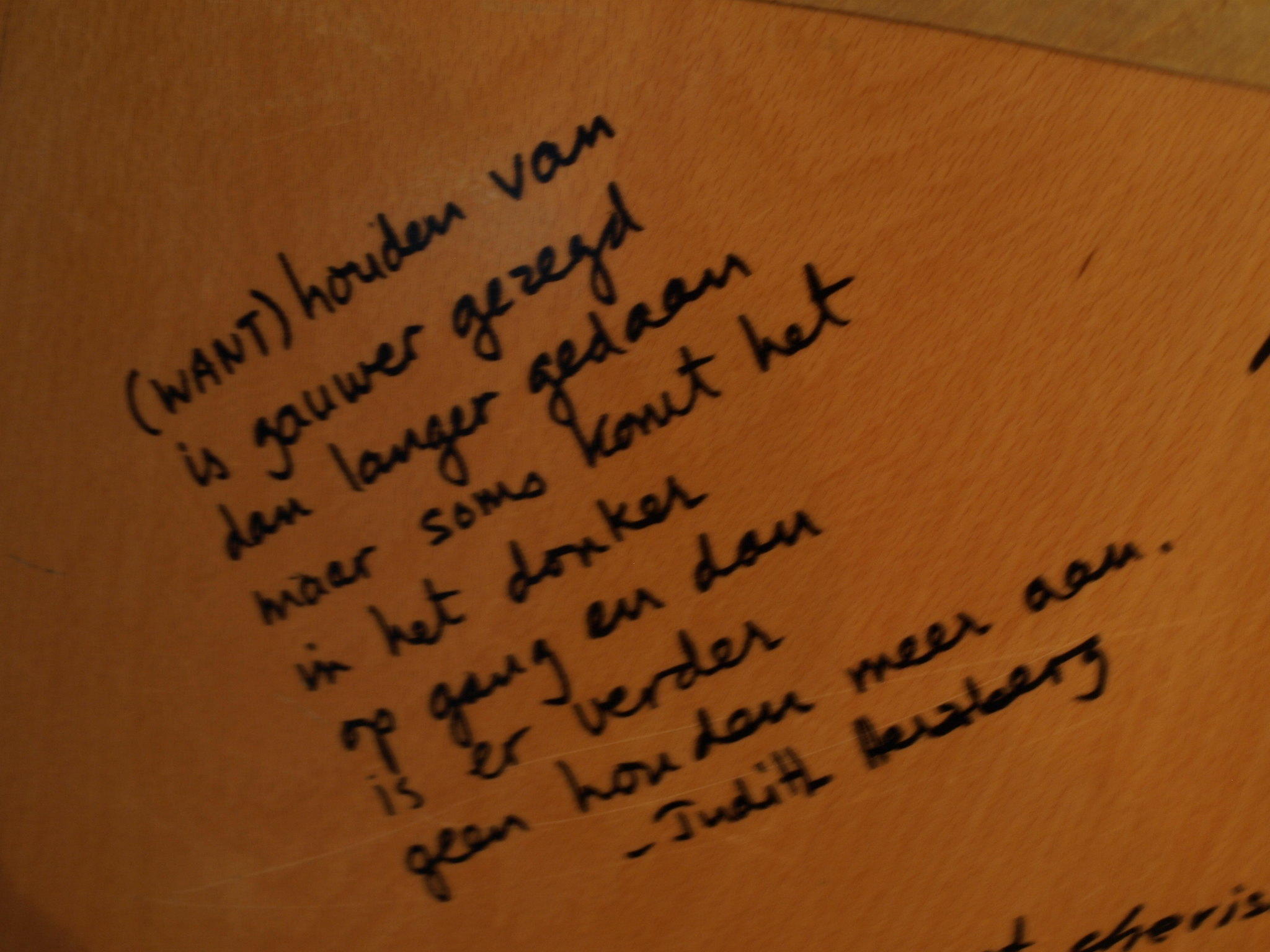 Herzberg schreef prachtige gedichten zoals te zien op deze afbeelding