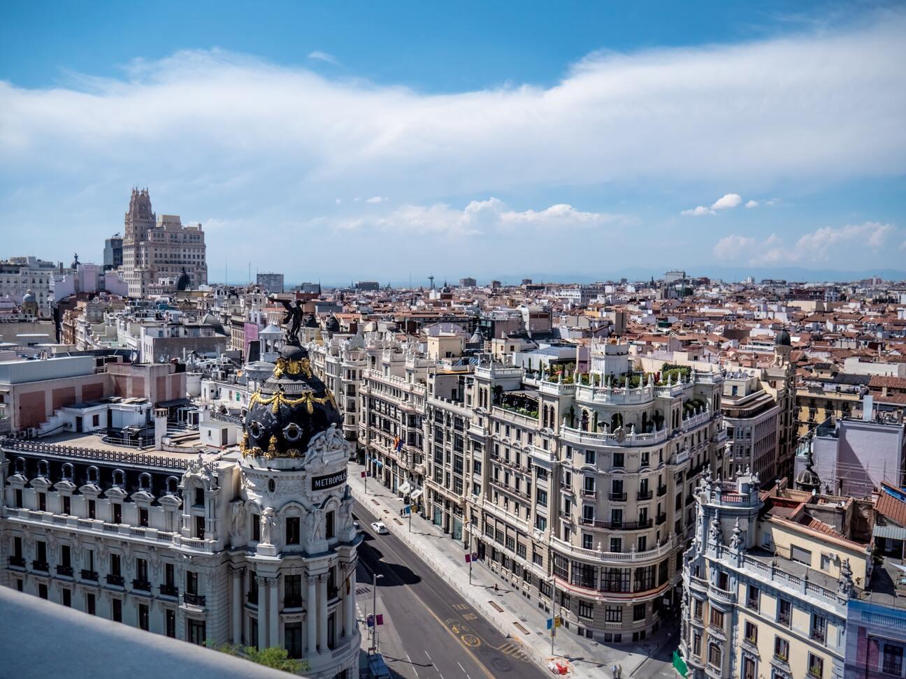 Madrid van bovenaf gezien.