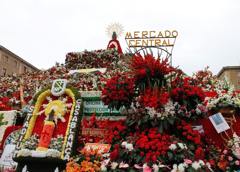 Bloemen op een Spaanse markt.