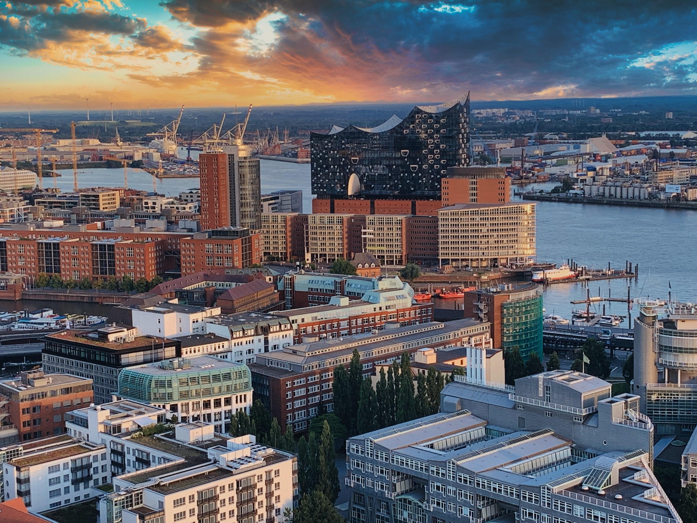 Overzicht Hamburg, havenstad