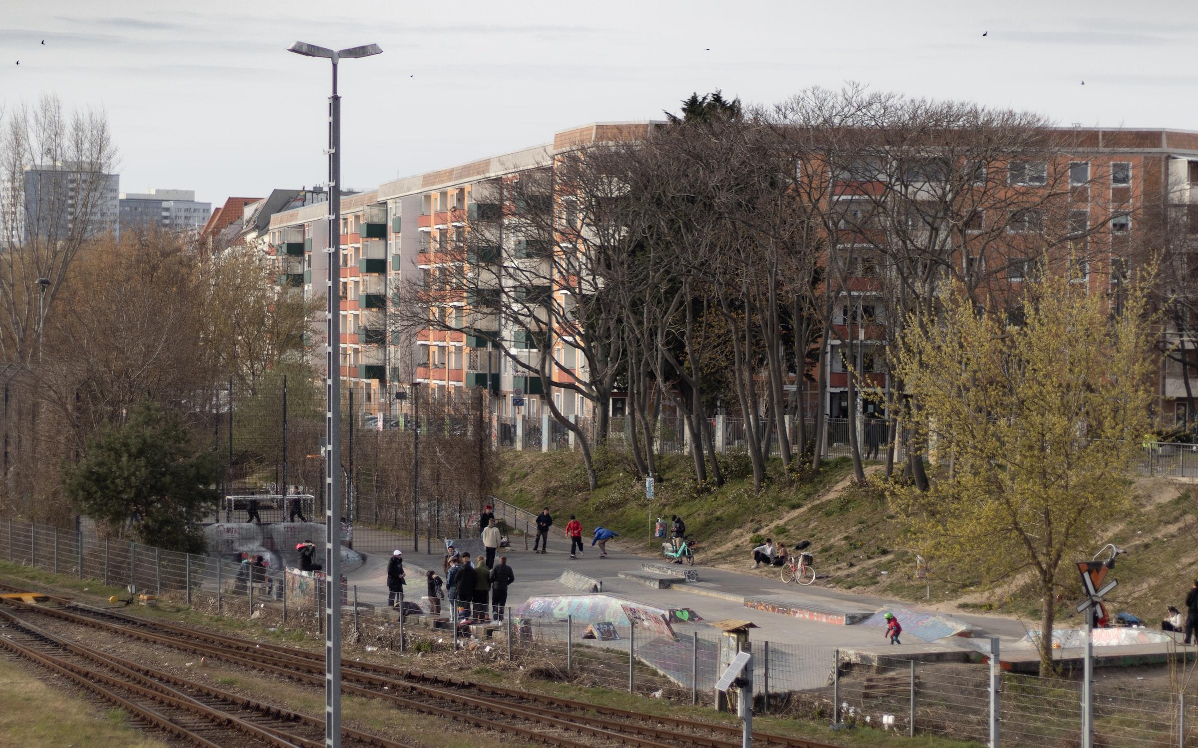 Rolschaatsbaan in het Oostelijk deel van Berlijn