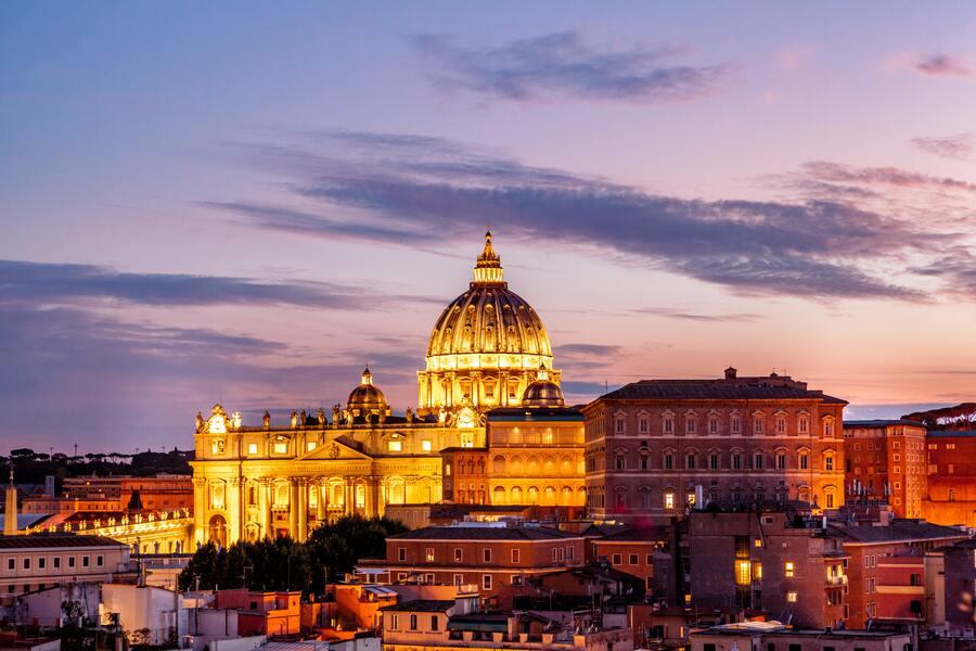 Uitzicht over Rome en de Sint-Pieter