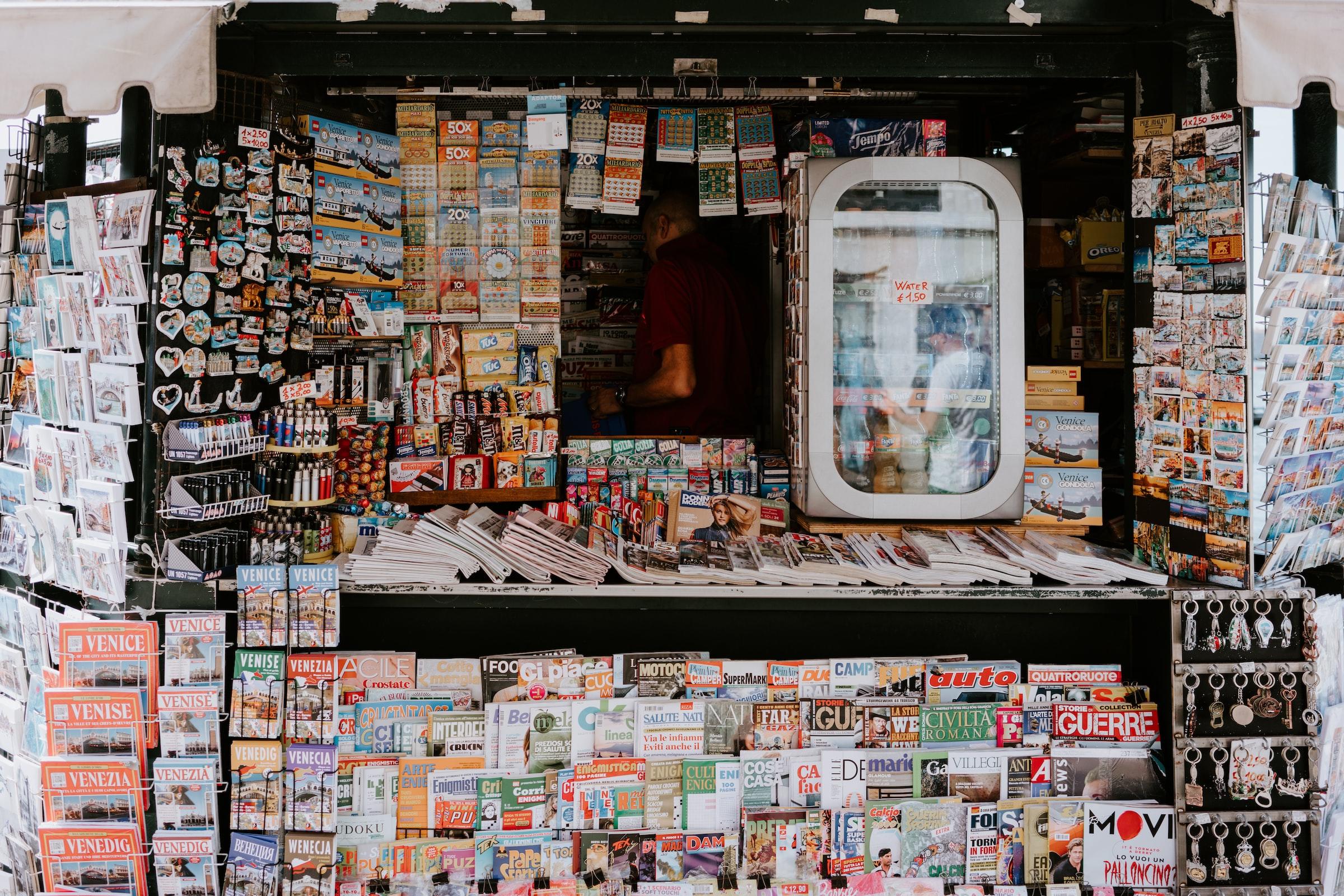 Tijdschriftenkiosk in Venetië