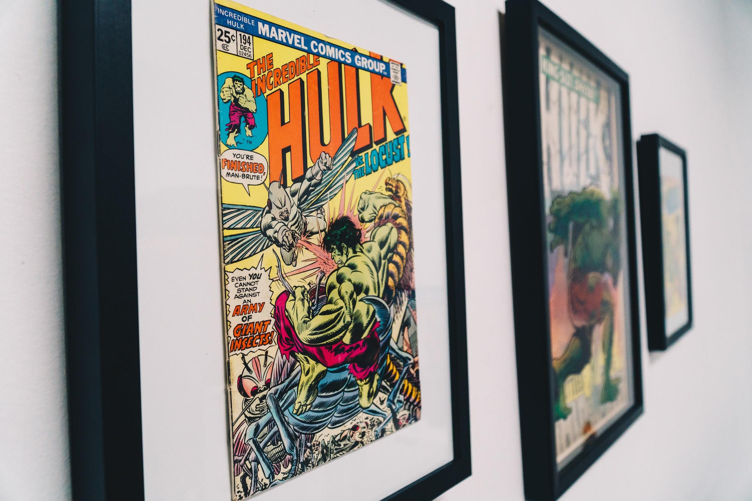 Stripboek 'The Incredible Hulk' ingelijst