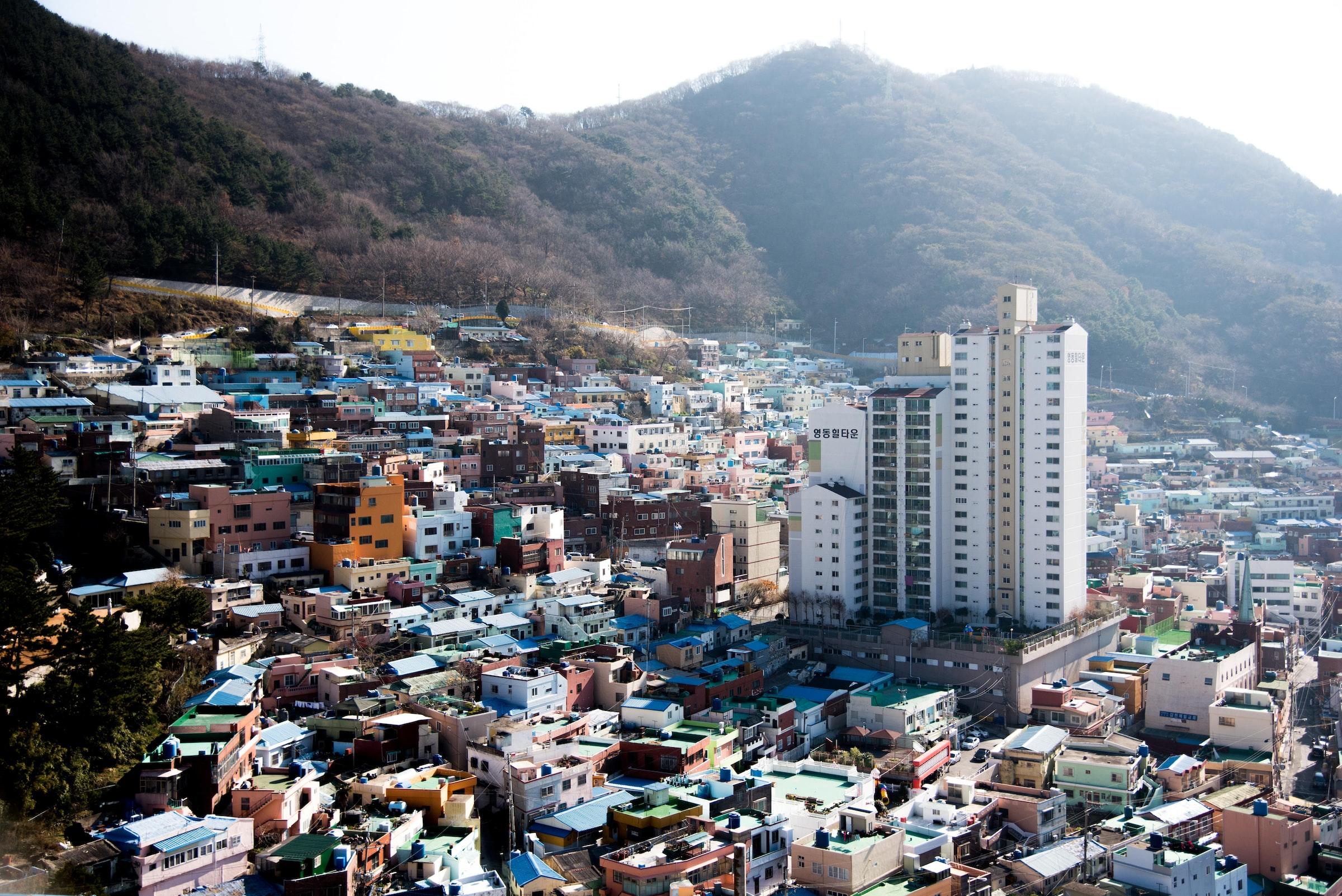 De stad Busan in Zuid-Korea