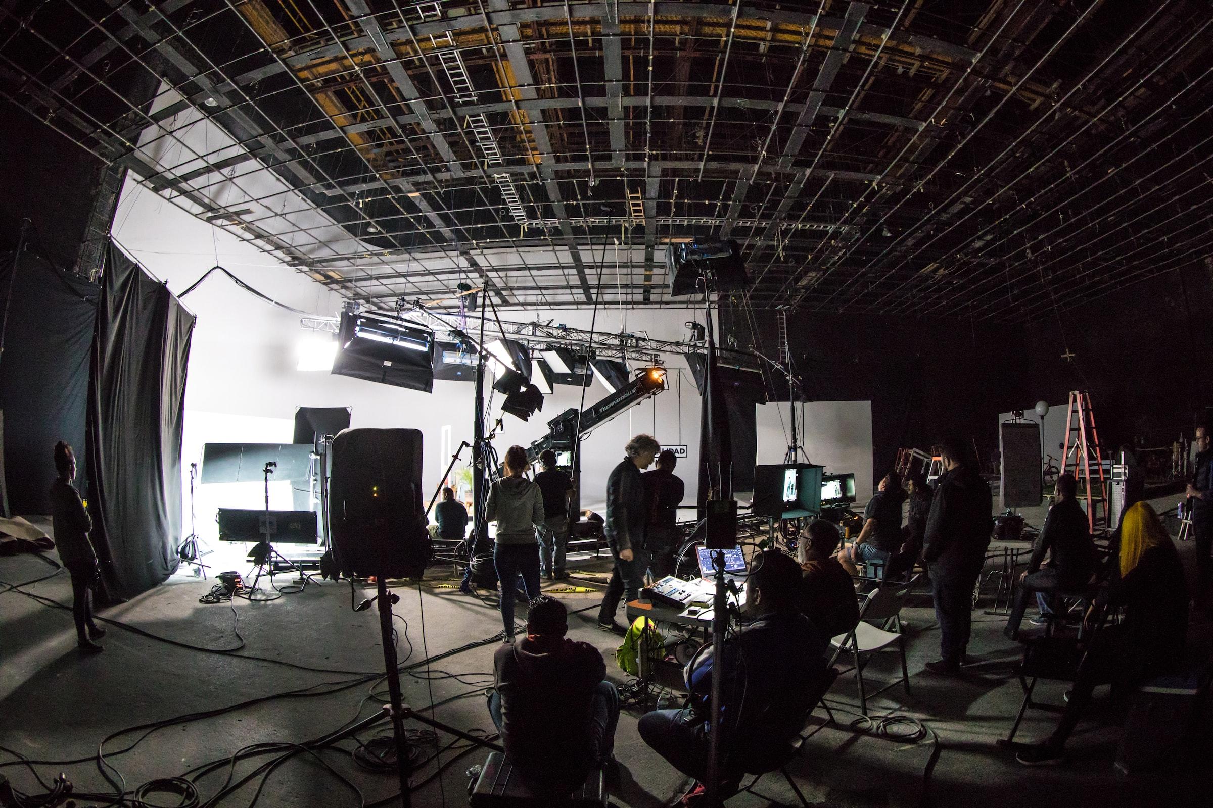 Filmset studio met mensen