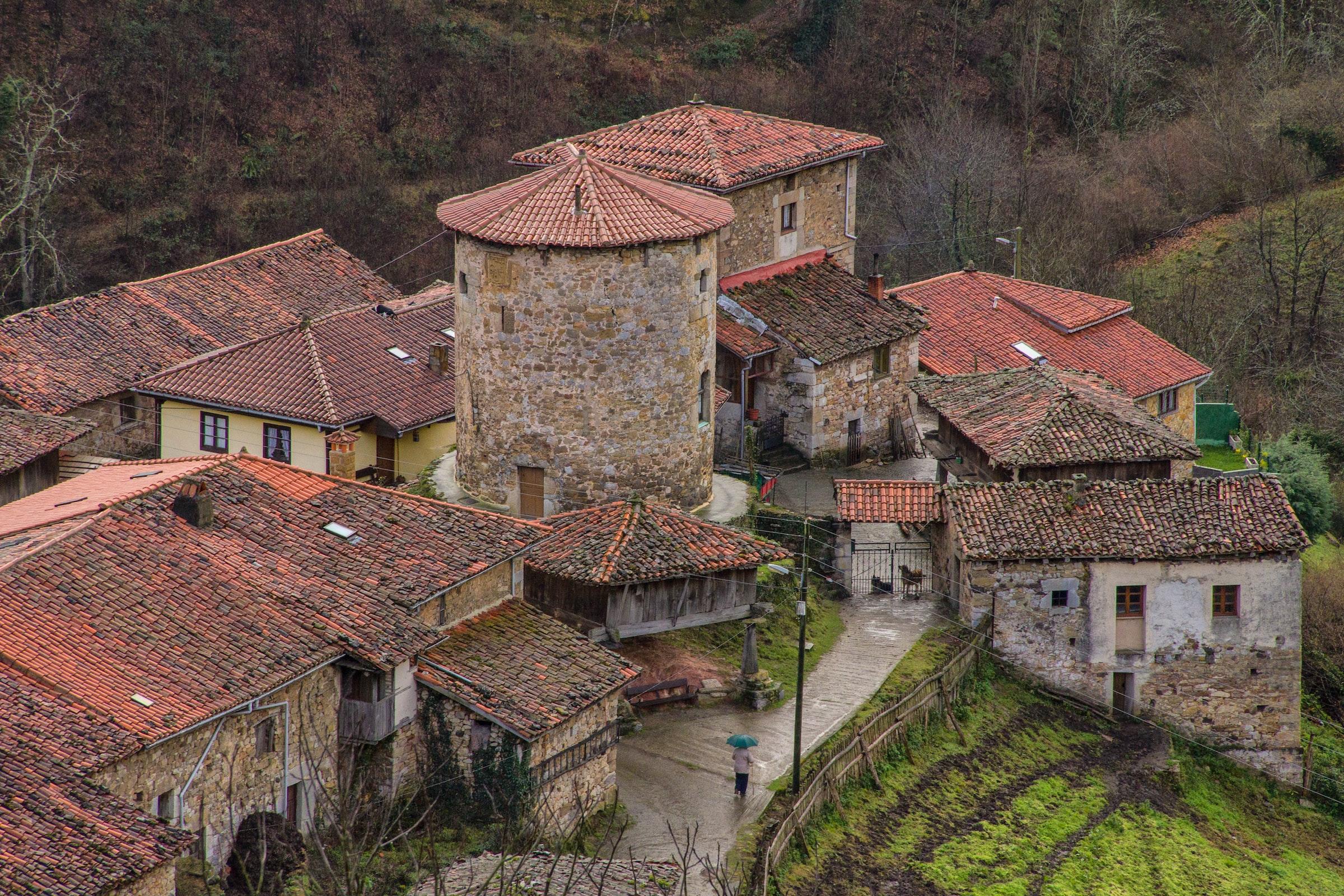 Middeleeuws Spaans dorp in Asturië