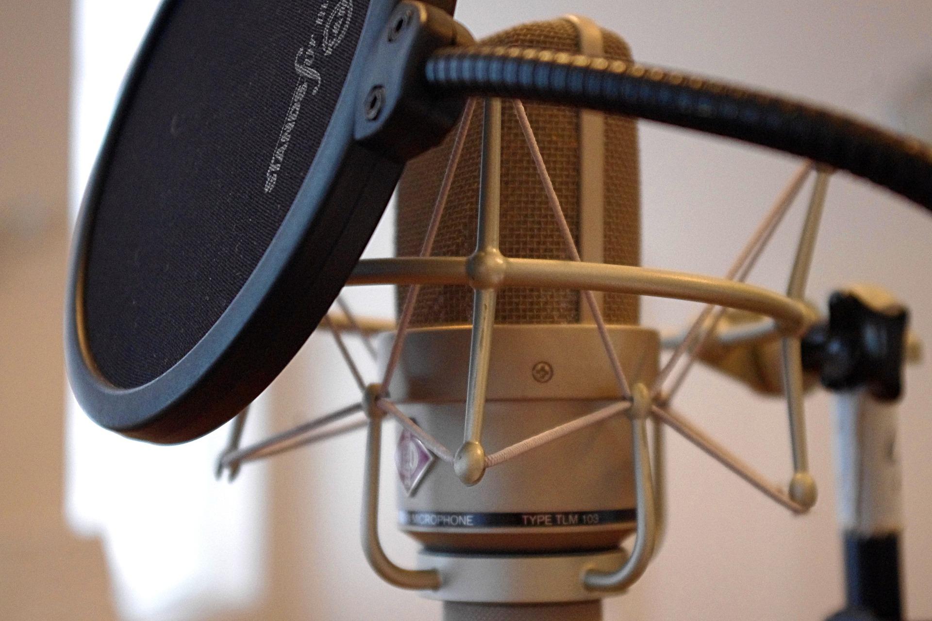 Microfoon met popfilter