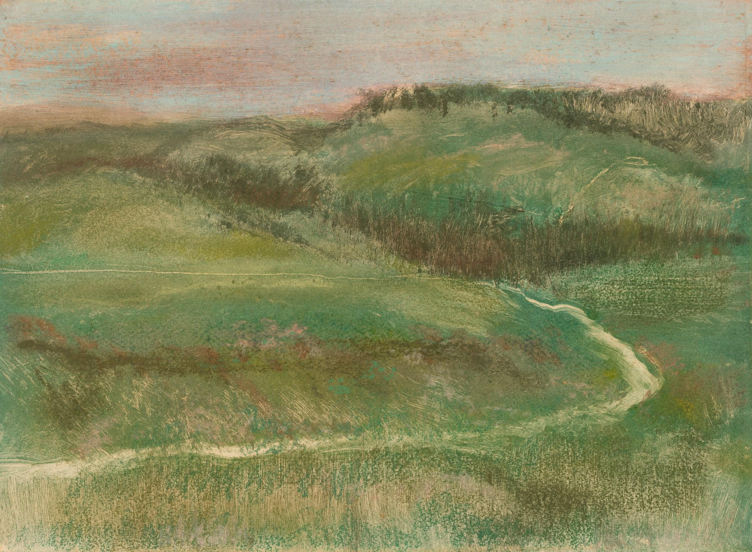 Landschap in pastel door Edward Degas