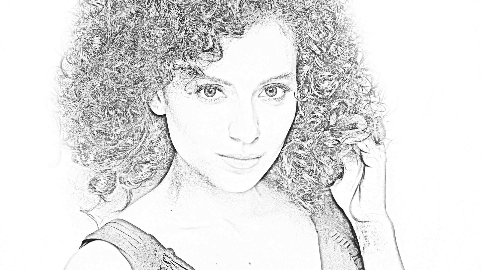 Zwart-wit tekening hoofd