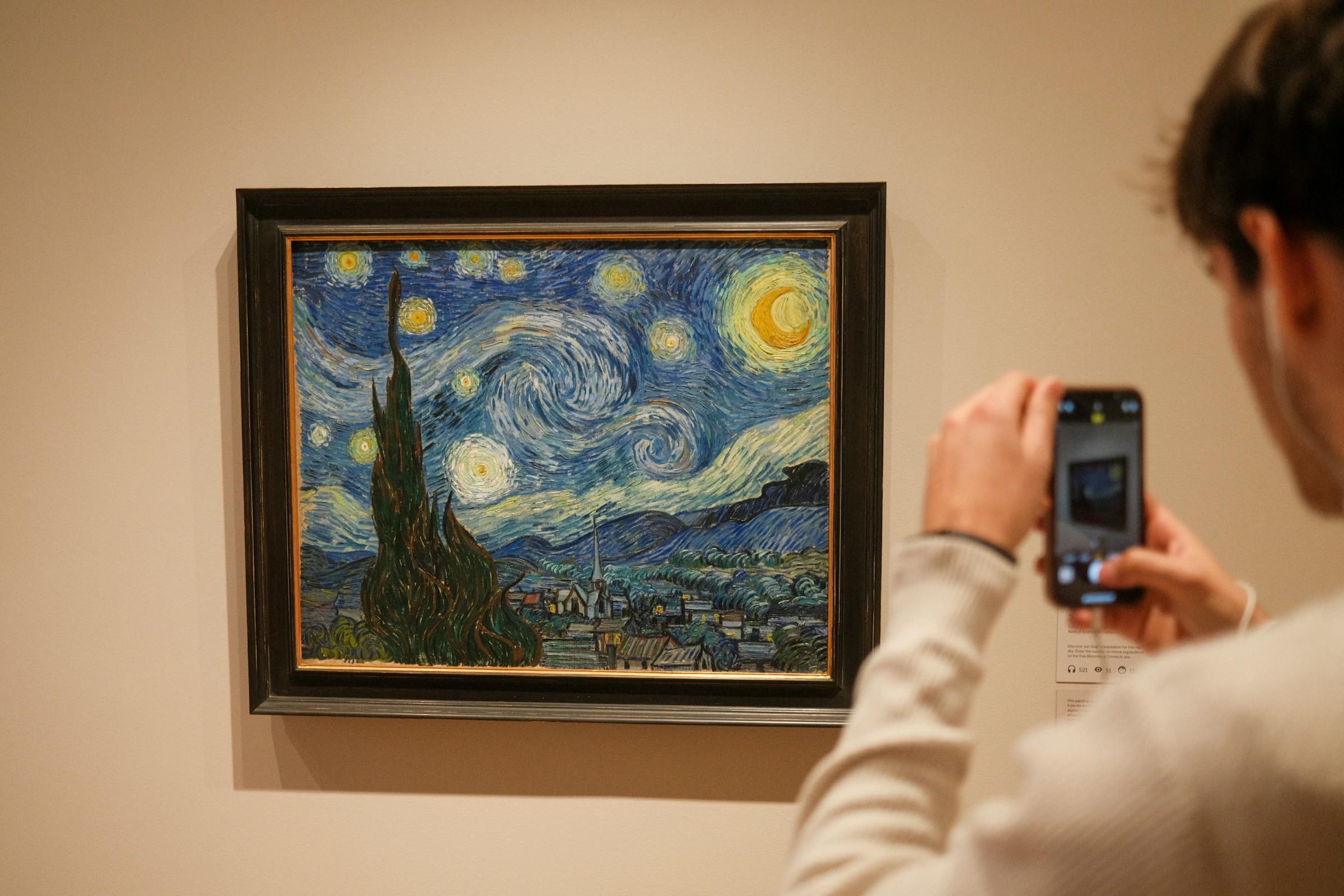 Persoon maakt foto van schilderij