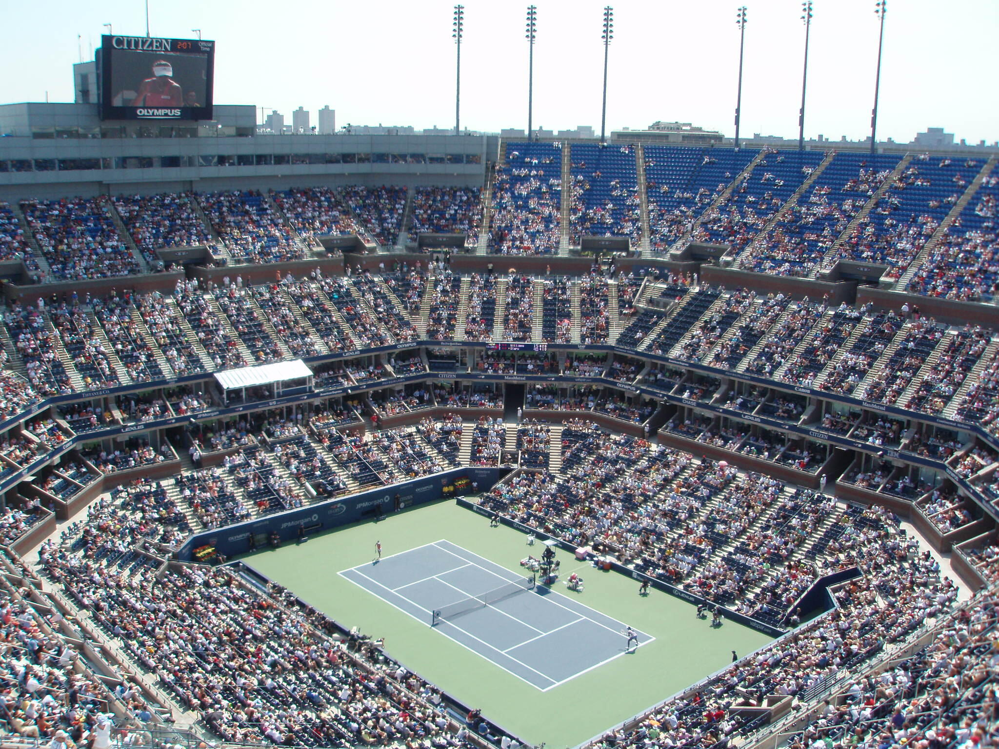Het Arthur Ashe Stadium in Queens, New York.