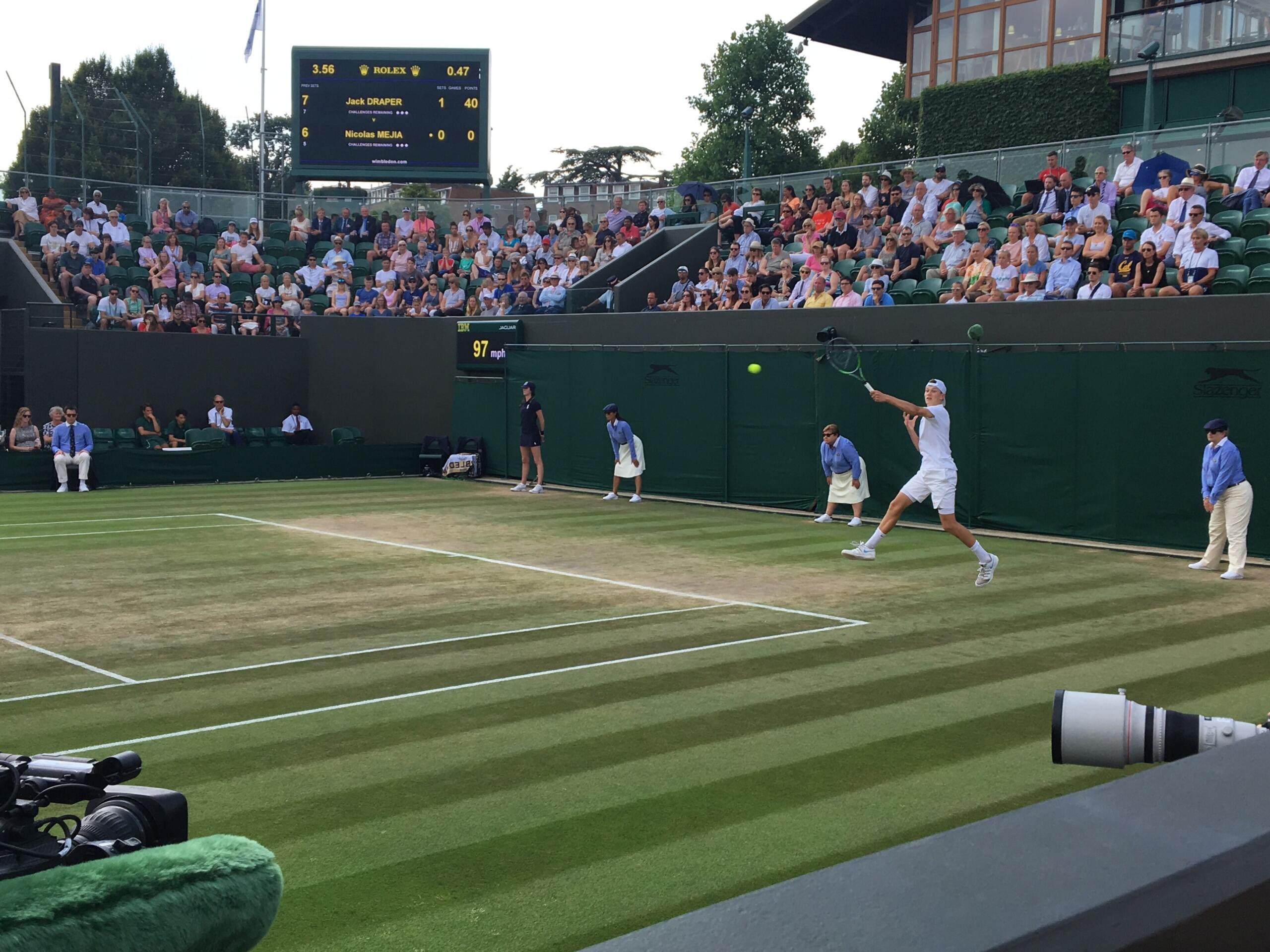 Tennisser Jack Draper op Wimbledon 2018.