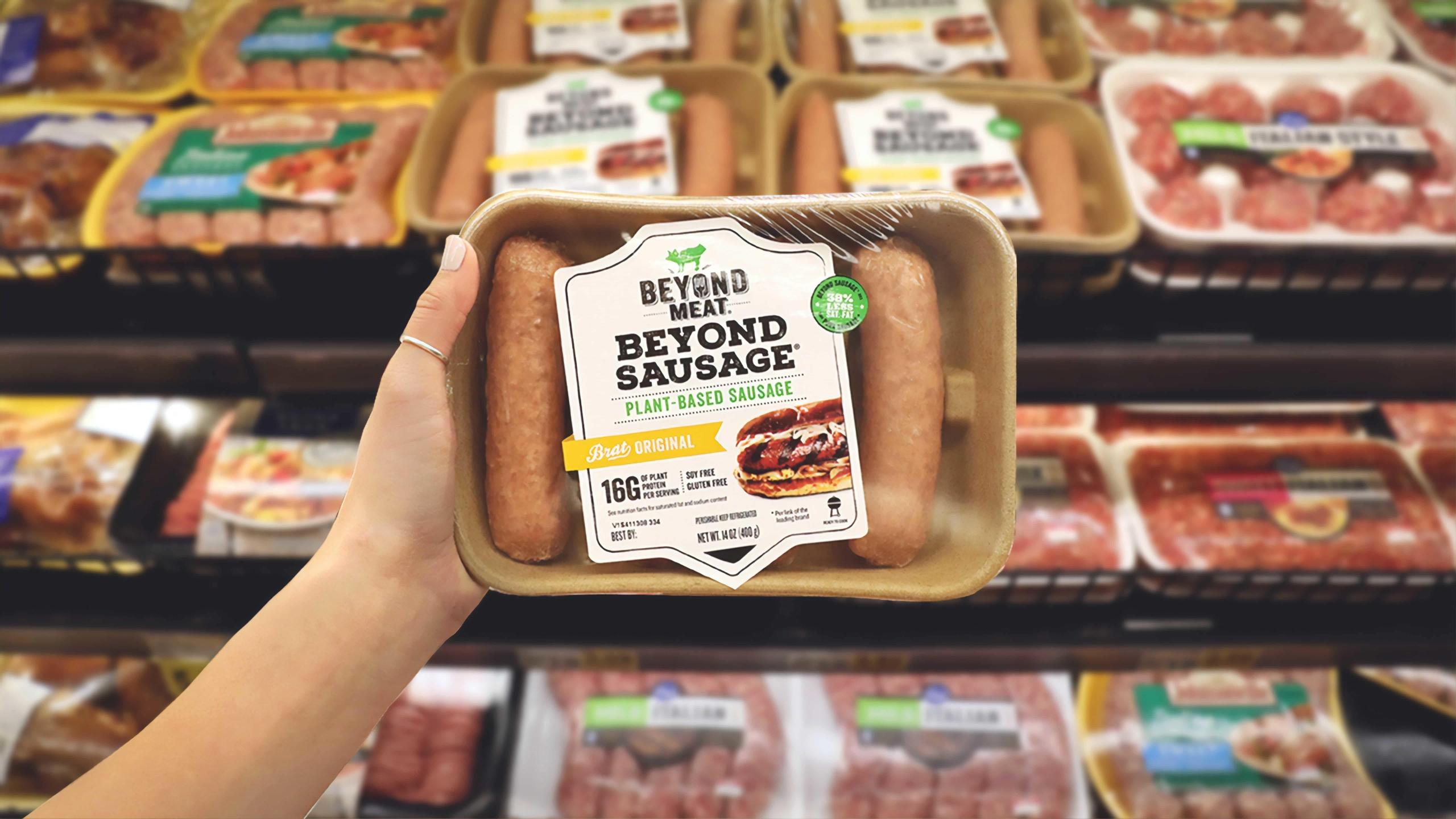 Vegansk pølse på butikk