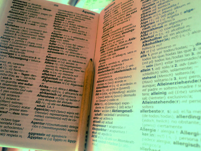 En ordbok som er oppslått