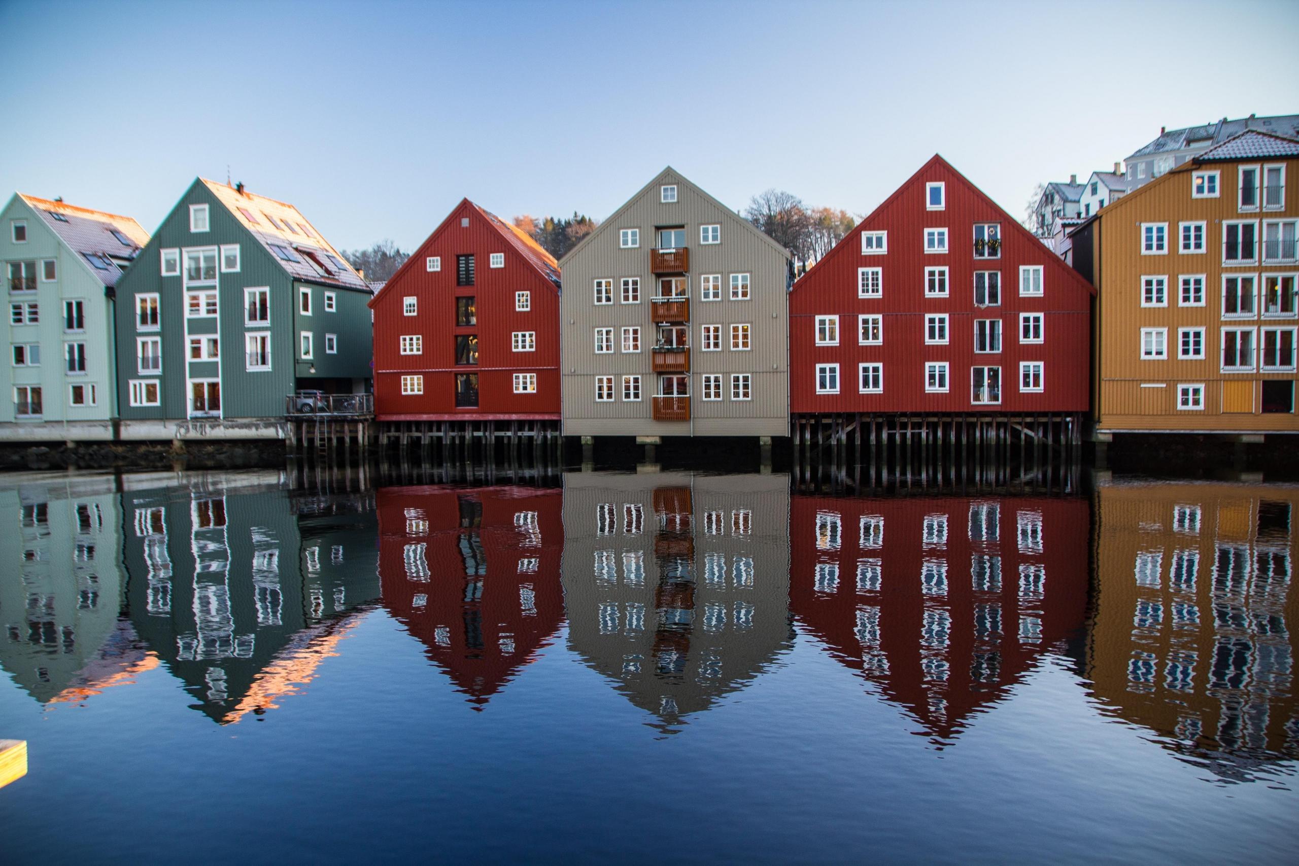 Bryggene langs Nidelva i Trondheim.