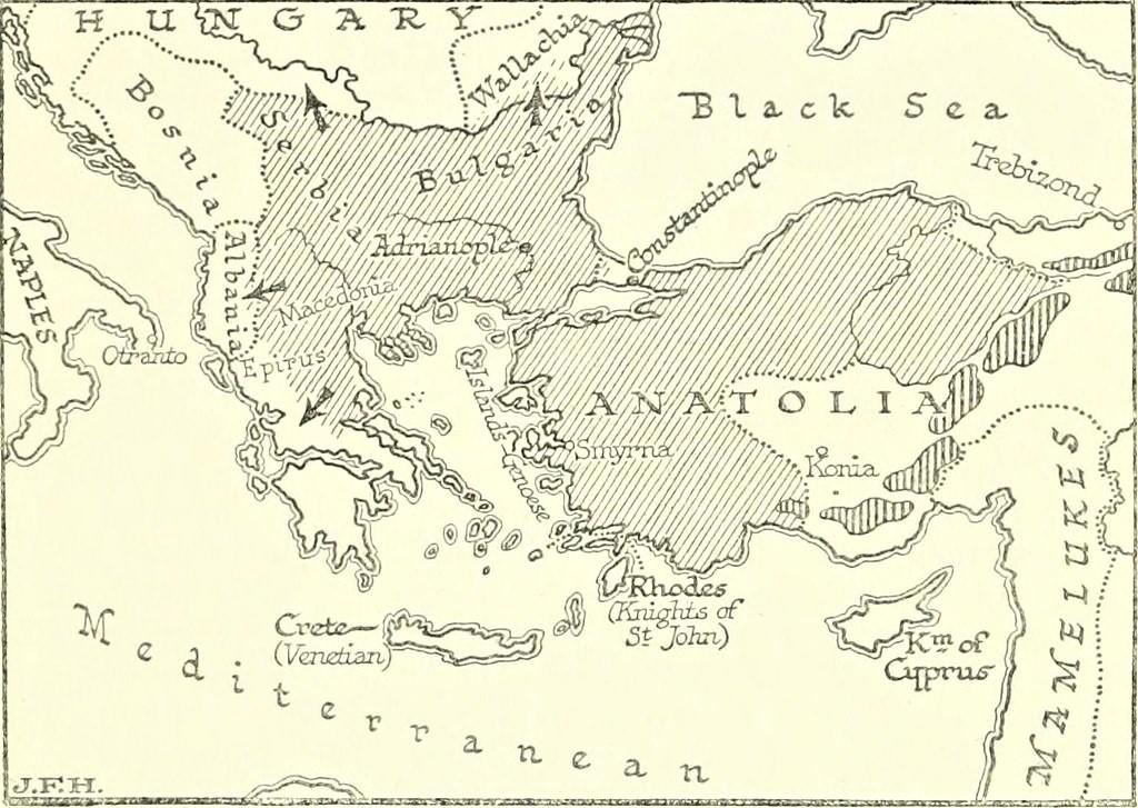 Kart over Anatolia og Balkan