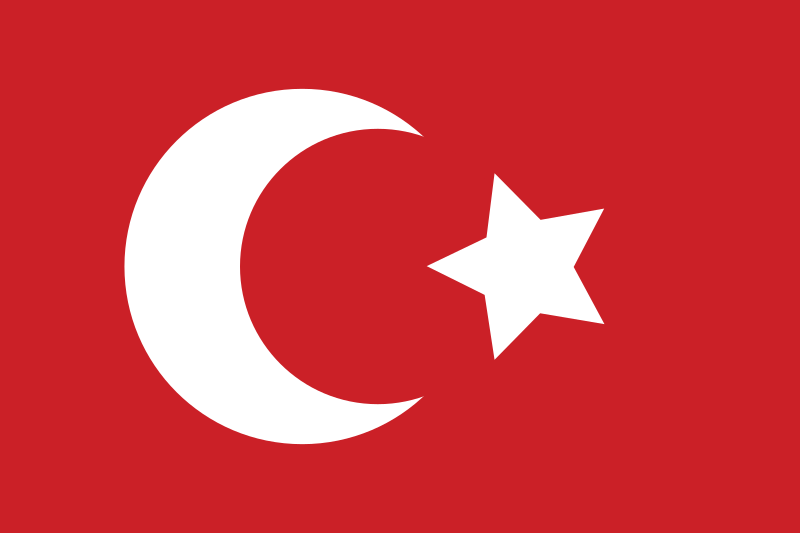 Flagget til det ottomanske riket, som vi i dag kjenner som det tyrkiske flagget