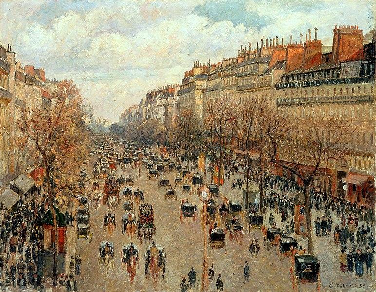 Maleriet Boulevard Montmartre av Camille Pissarro