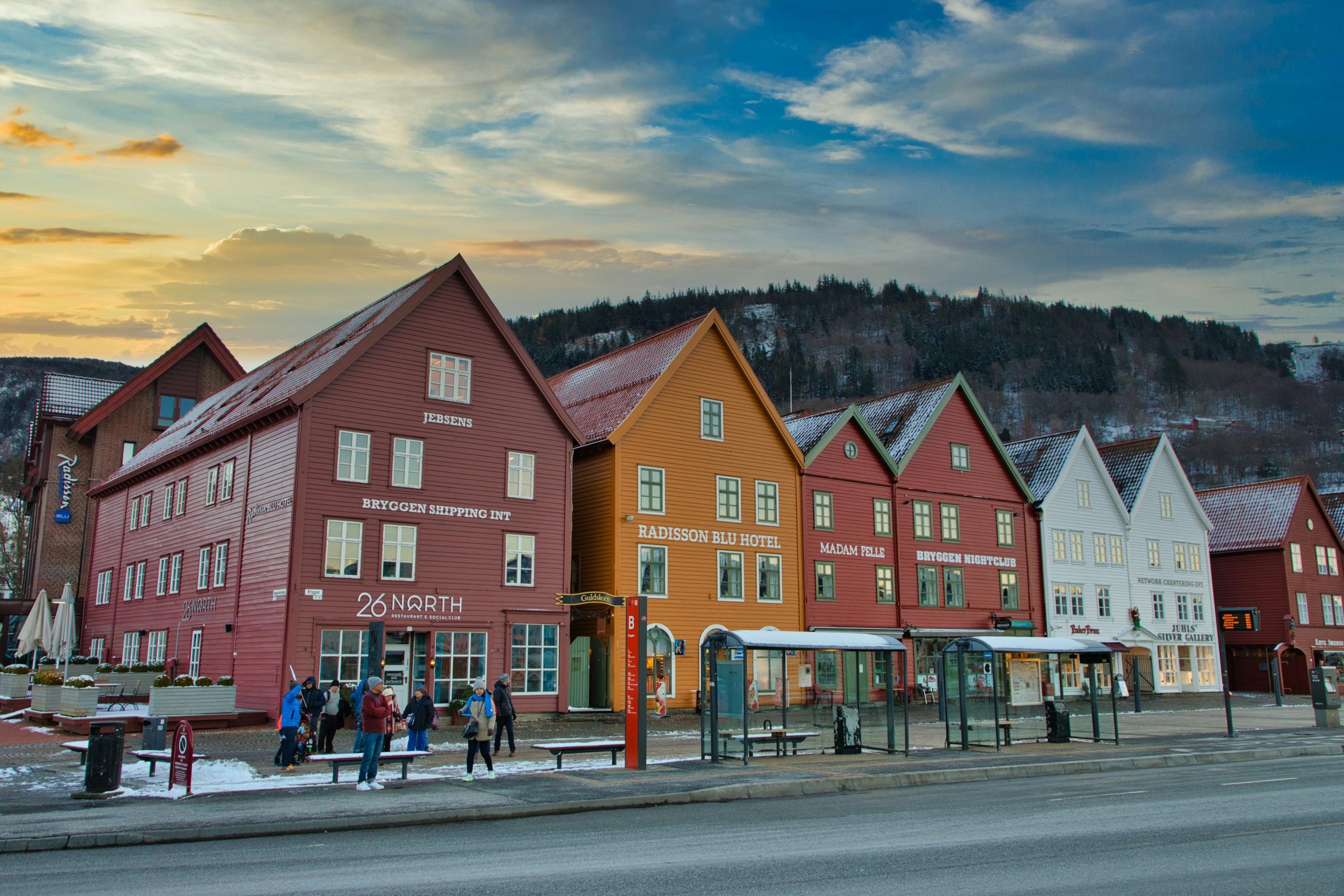 I Bergen er det flott vær.