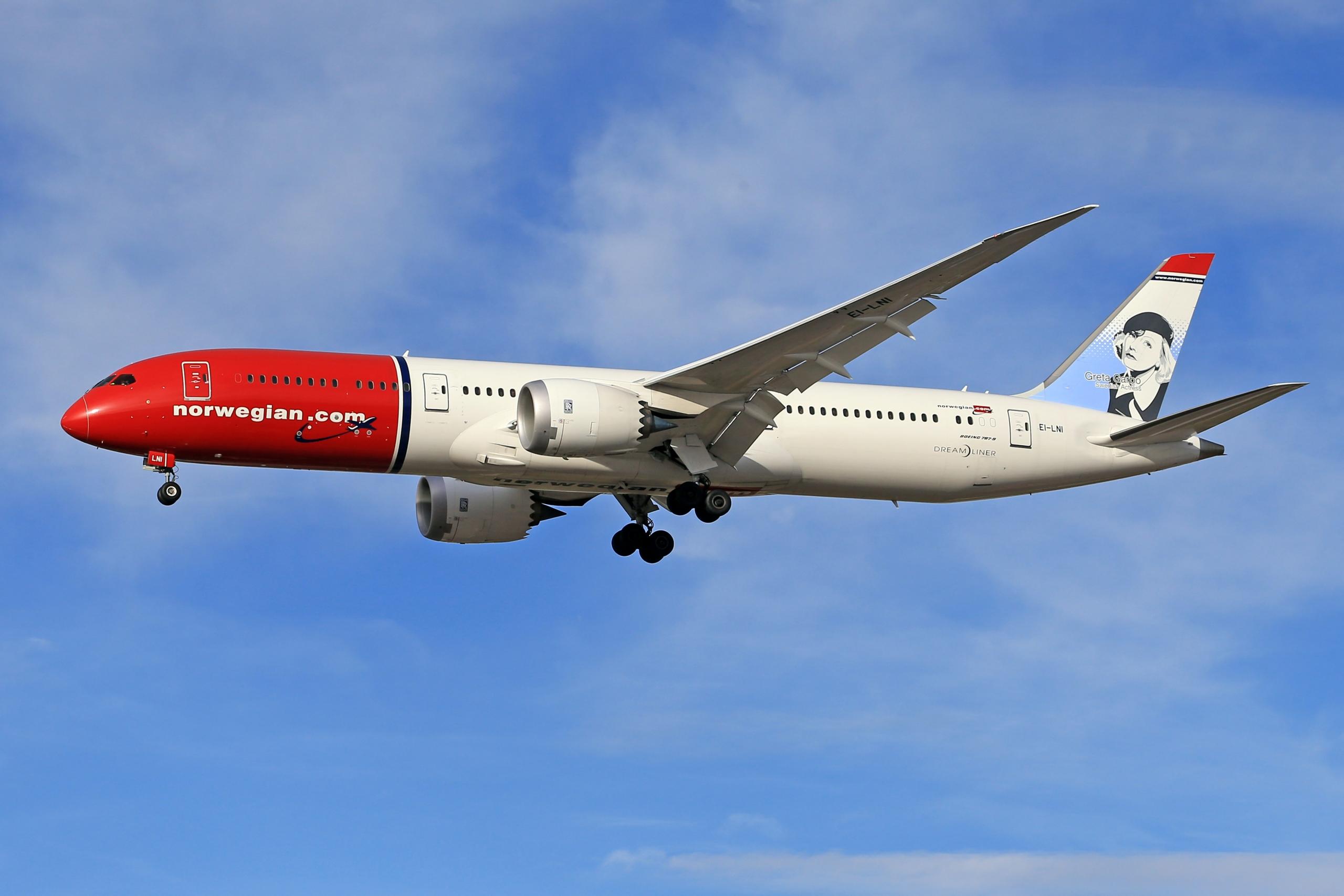 Norges flyselskap Norwegian har et av sine fly i luften