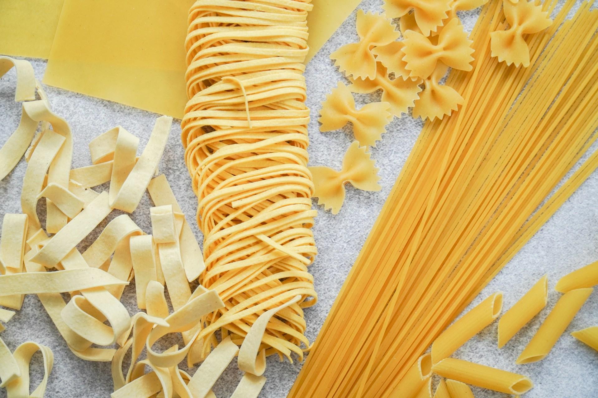 Pasta i ulike former og fasonger.