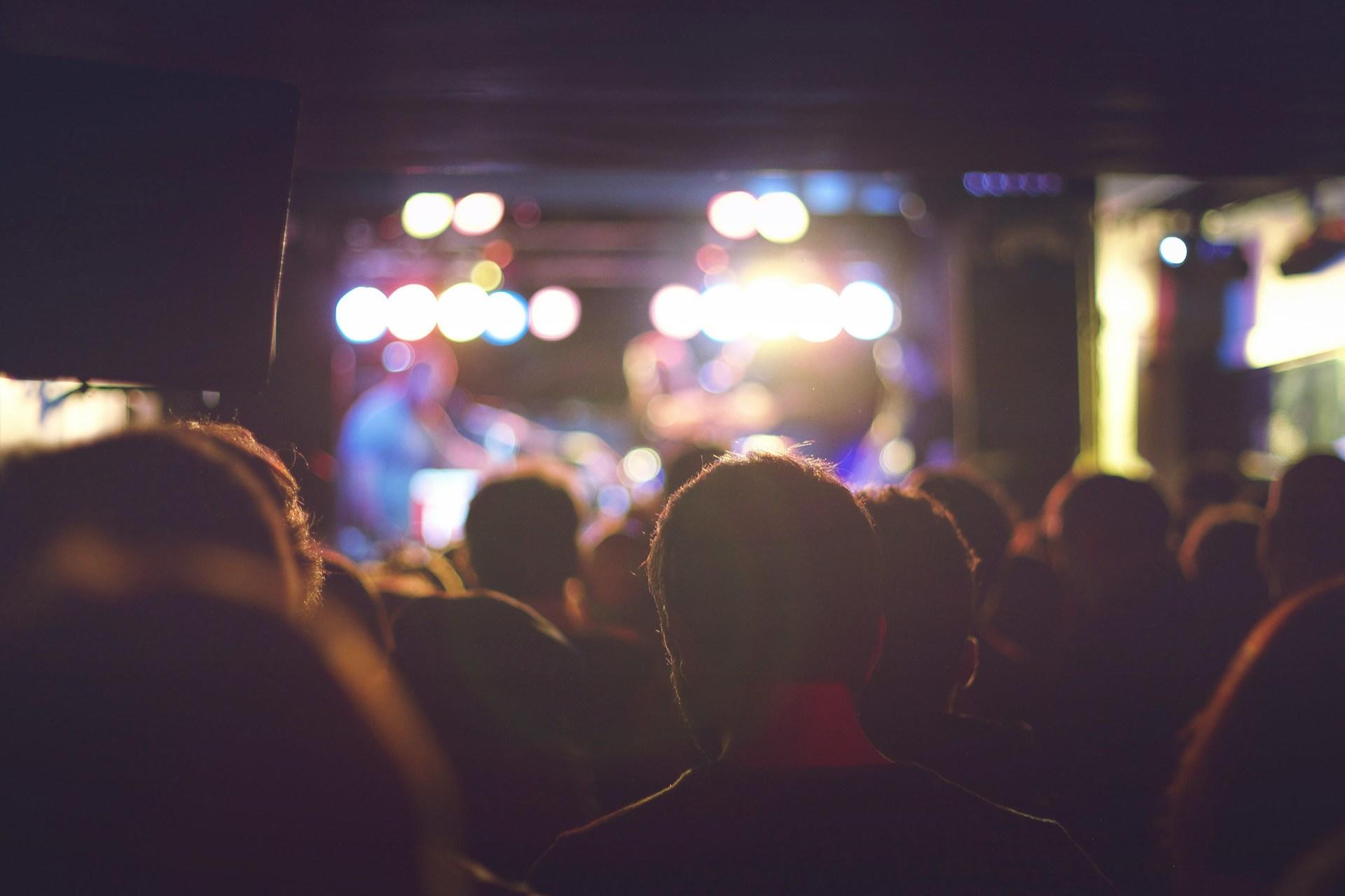 Folk i publikum på konsert.