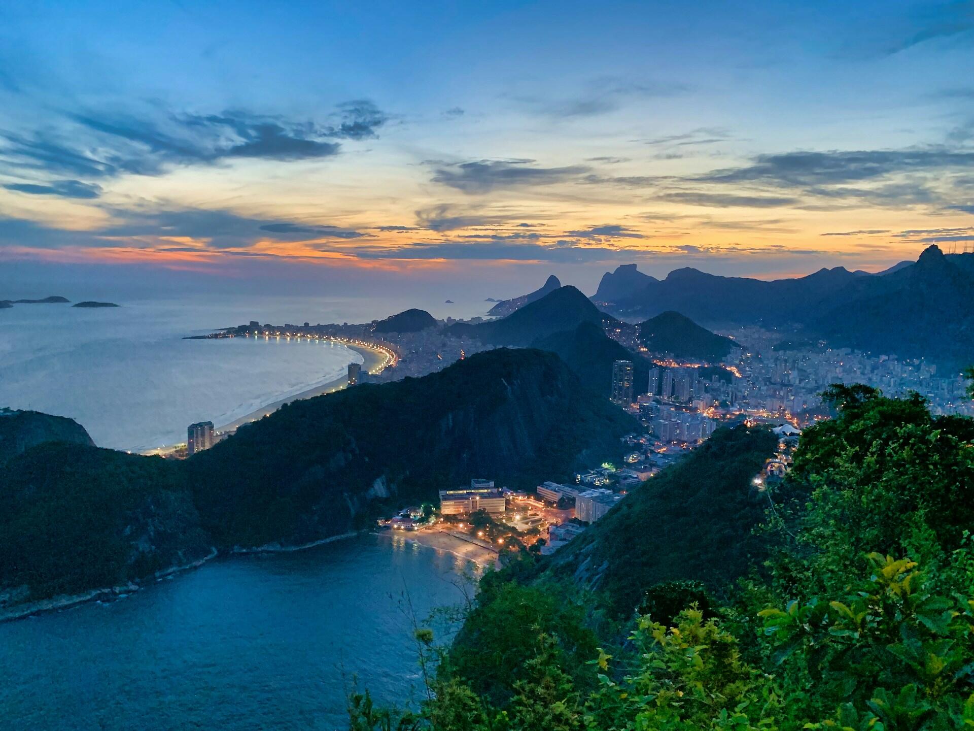 Rio de Janeiro kveldsutsikt Sugar Loaf Mountain Brasil luksushotell overnatting