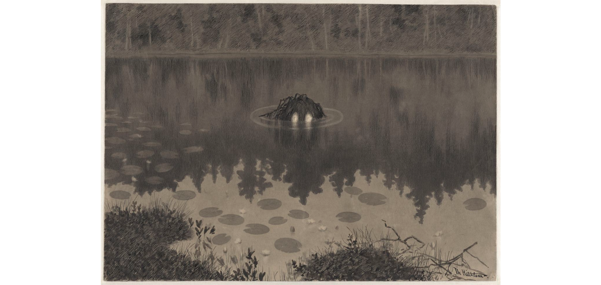 Nøkken illustrert av Theodor Kittelsen