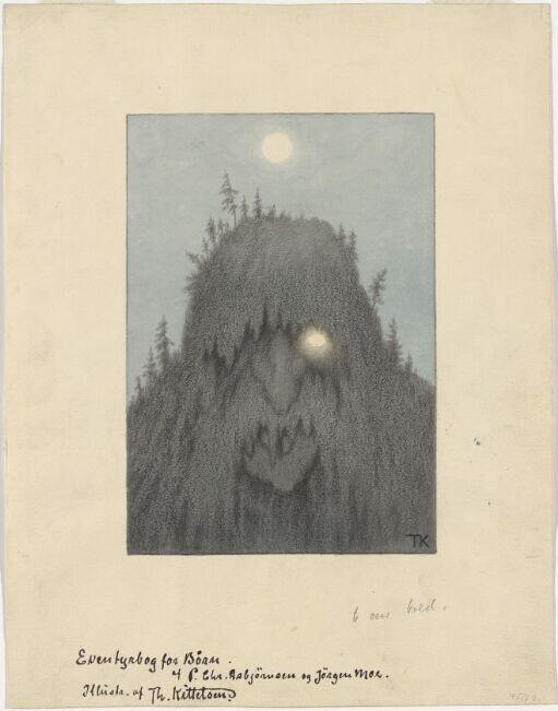 Trollet tegnet av Kittelsen og hans tolkning.