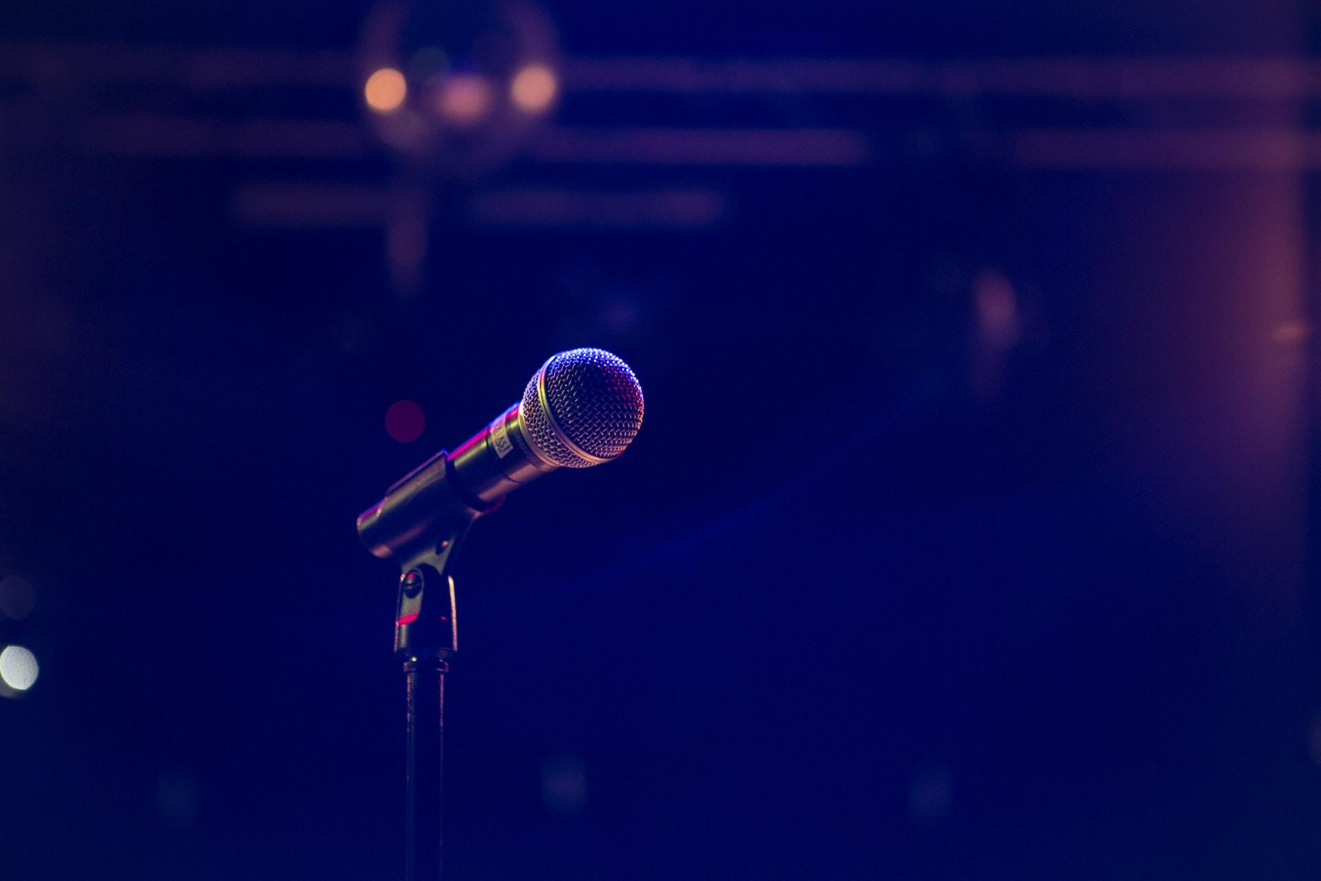 A microphone in a club.