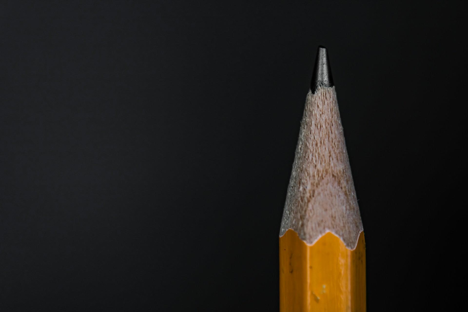 A closeup of a pencil.