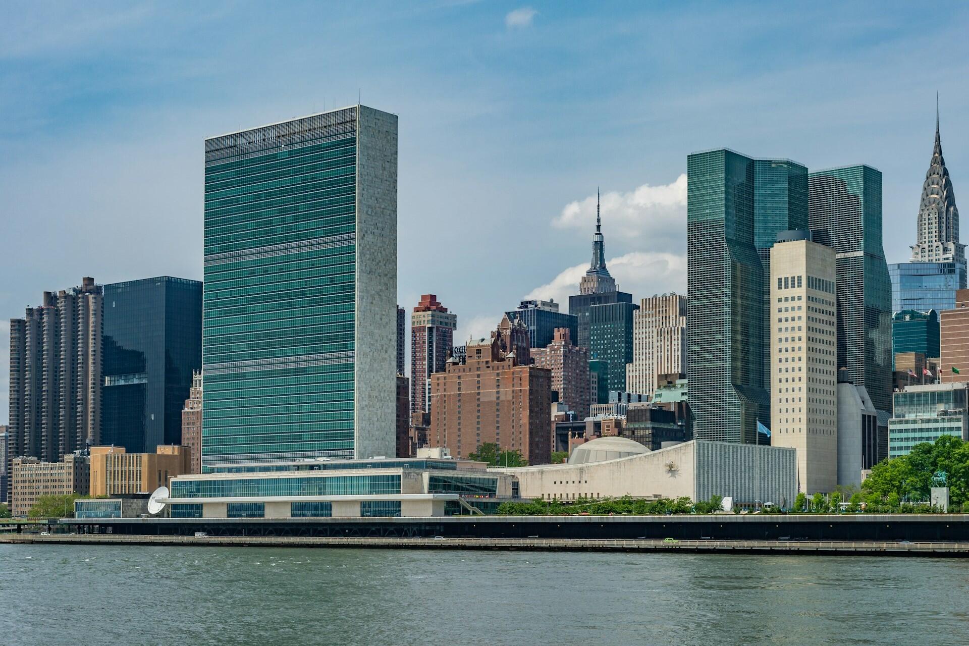The UN building in New York City.