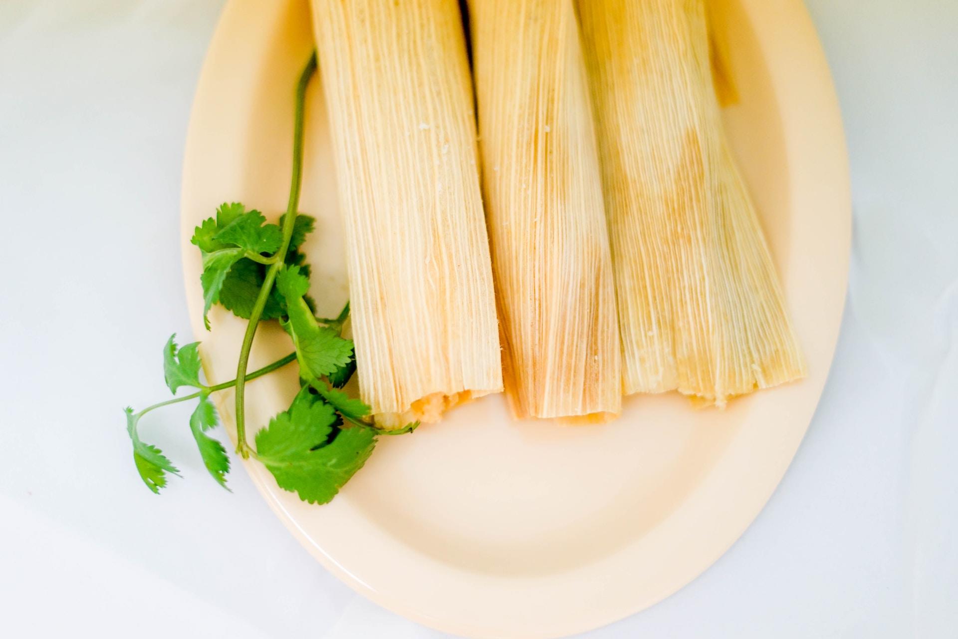 A view of some tamales from above.