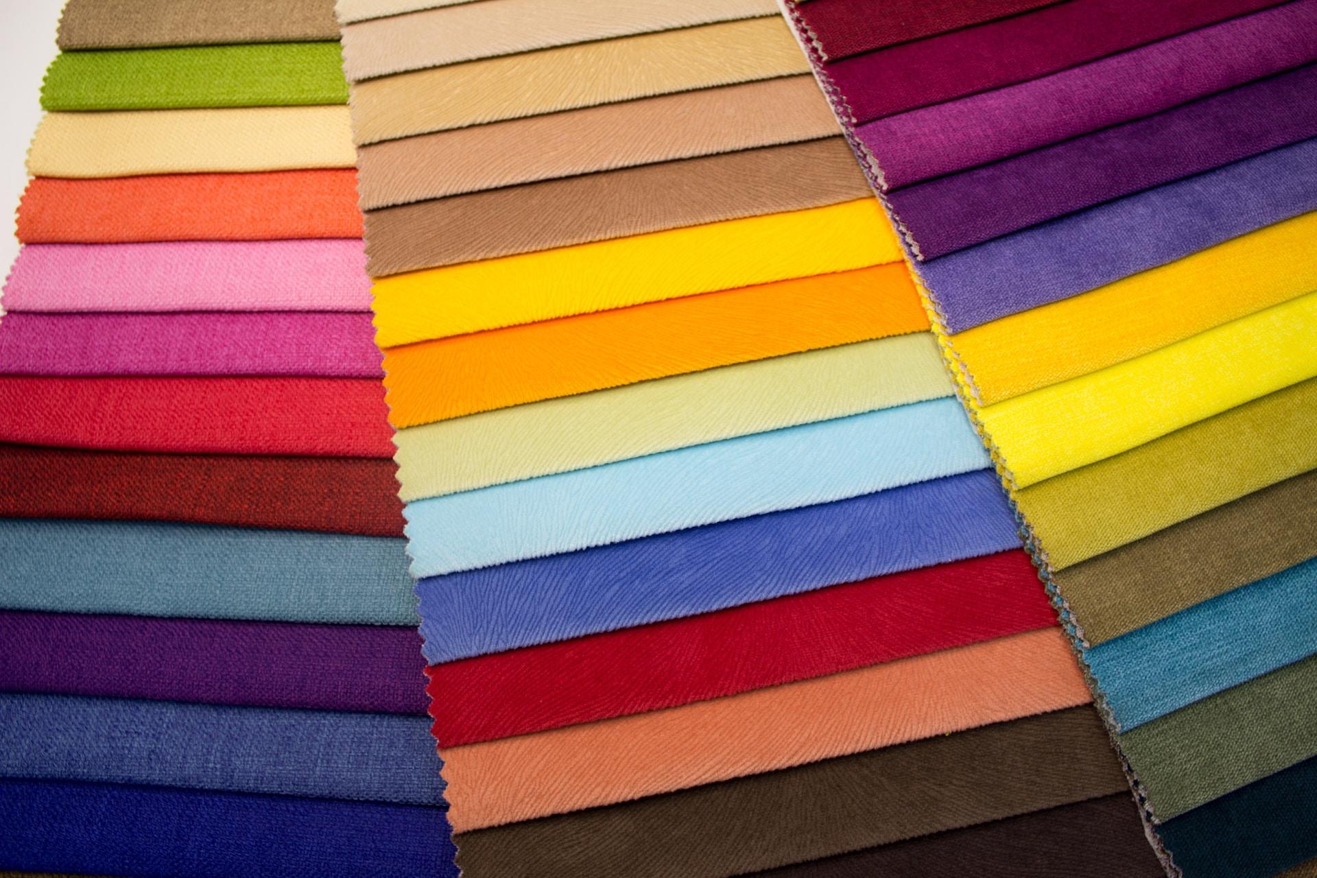 A pile of fabric samples.