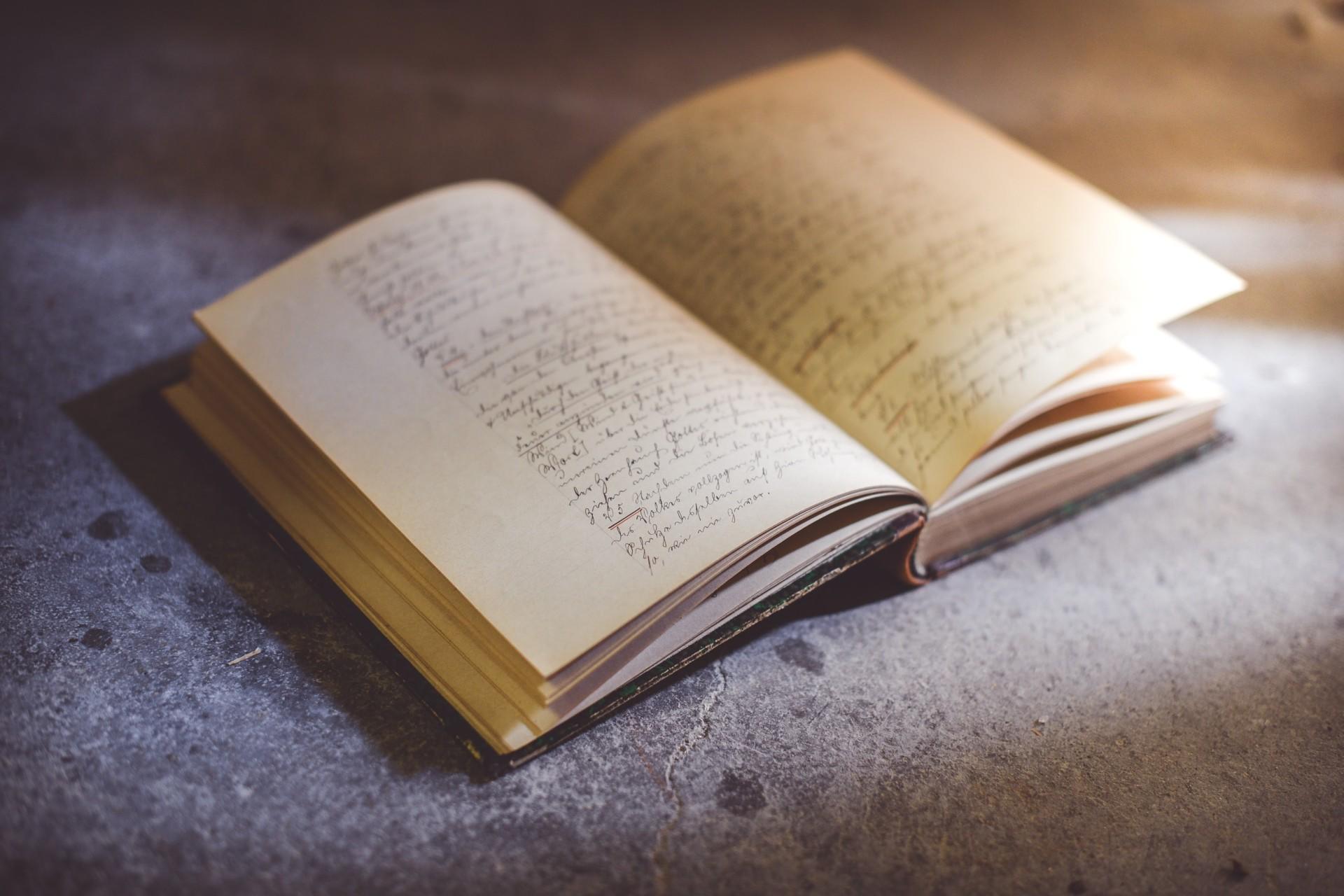 Writing in a book