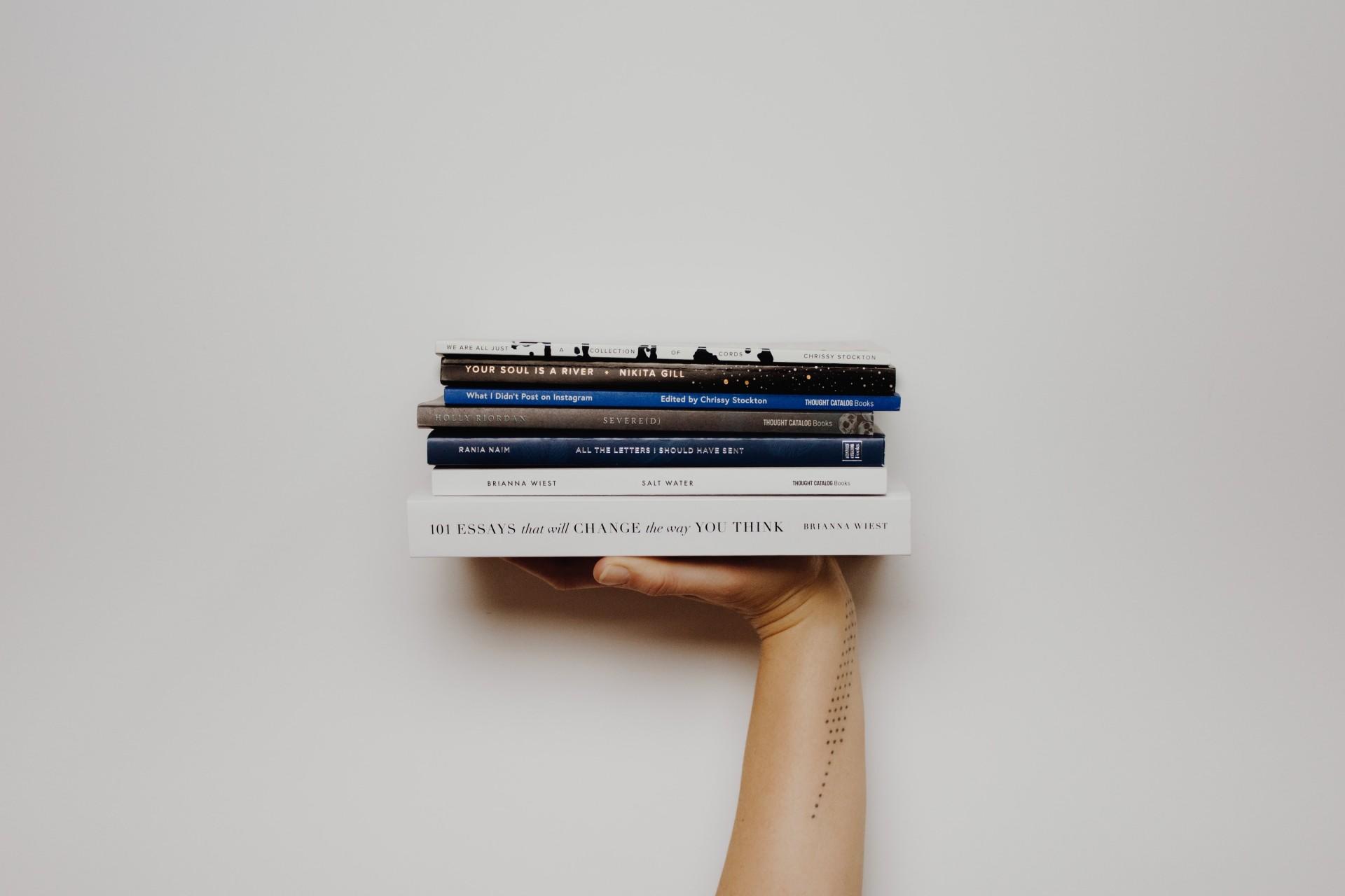 Books on a hand