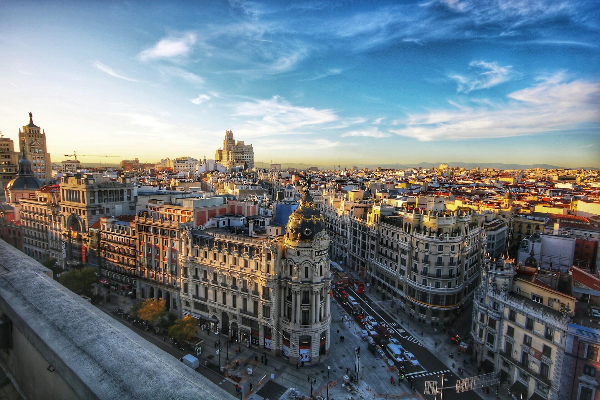 Gran Víá in Madrid, Spain.