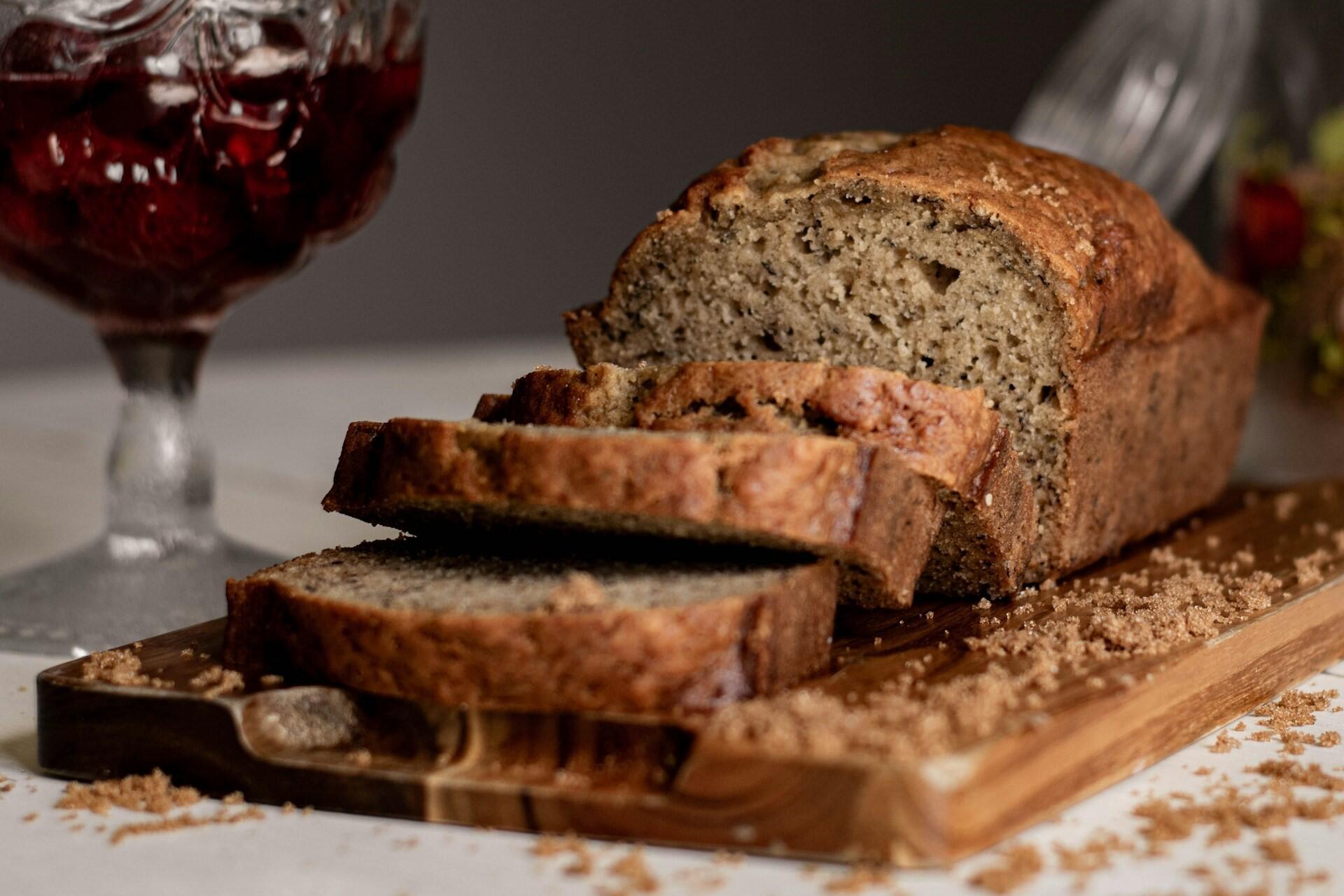 Banana bread after baking.
