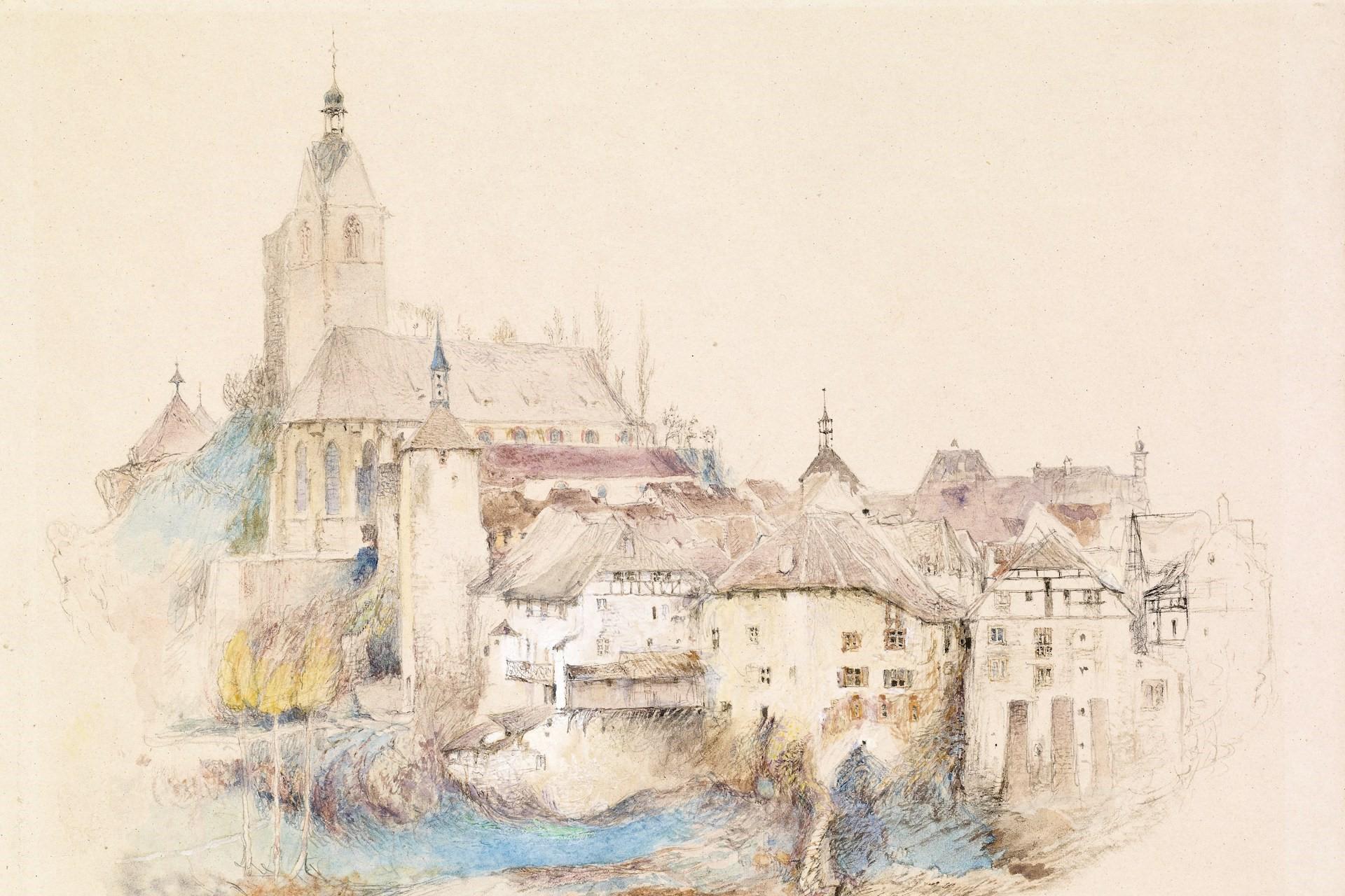 A painting done with watercolour paints.