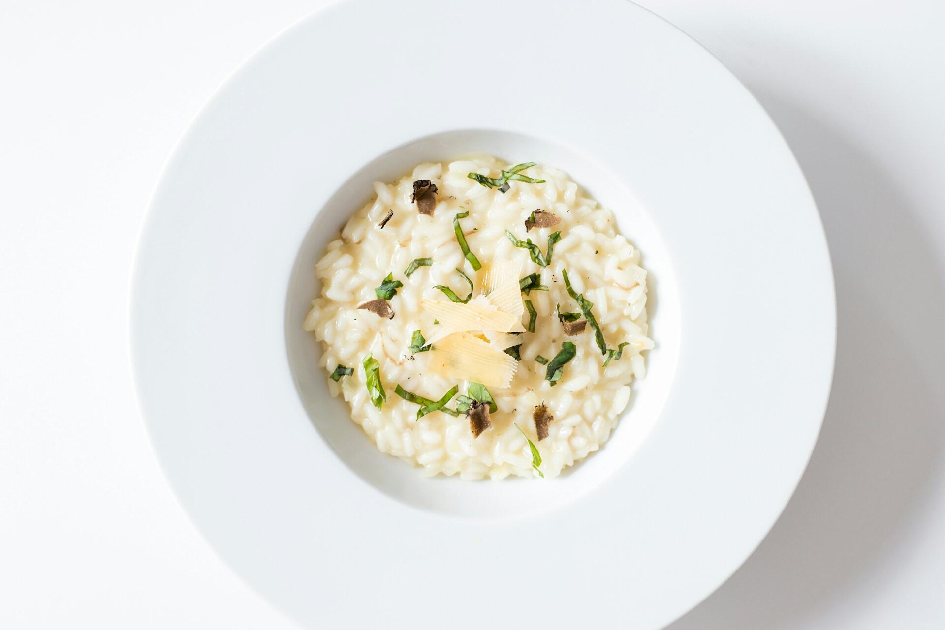 A bowl of risotto.