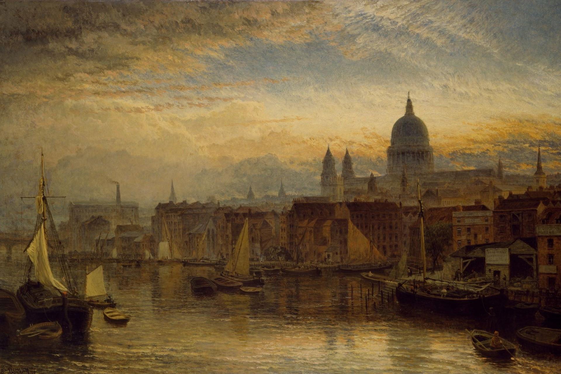 St Paul's from the River Thames by Henry Dawson