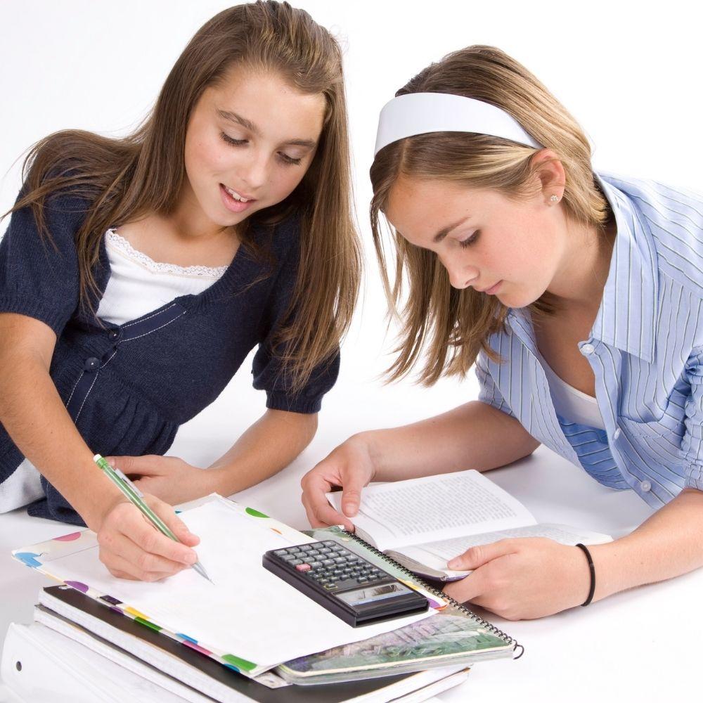 Teens studying maths