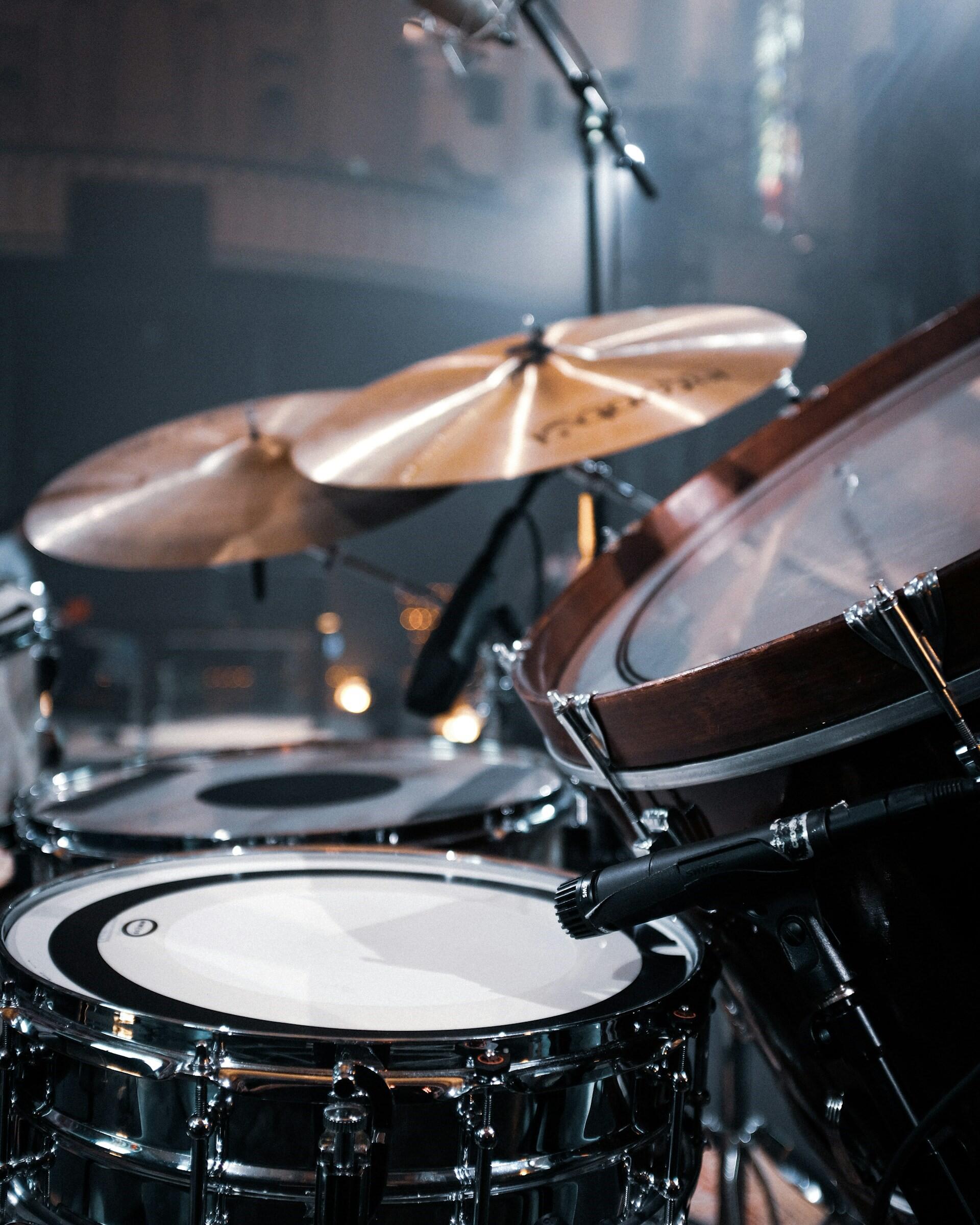 A drum kit.