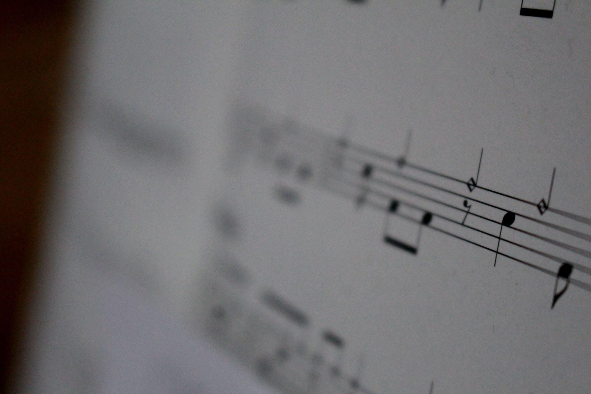 A closeup of sheet music.